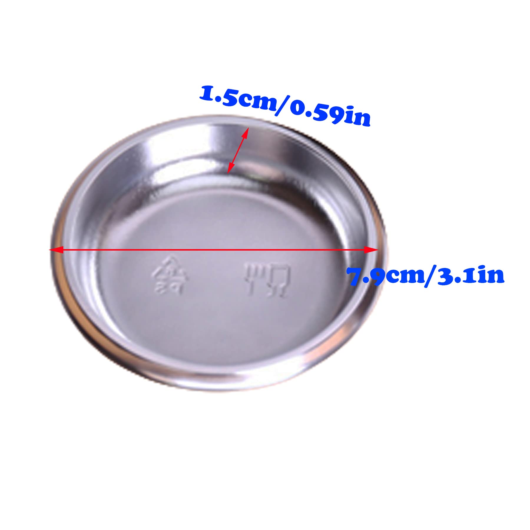 100-Pack Silver Mini Round Disposable Sauce Dishes - Small Dipping Plates for Desserts, Soy Sauce, Soup & Seasoning | Perfect for Home, Restaurants, Parties & Catering Events