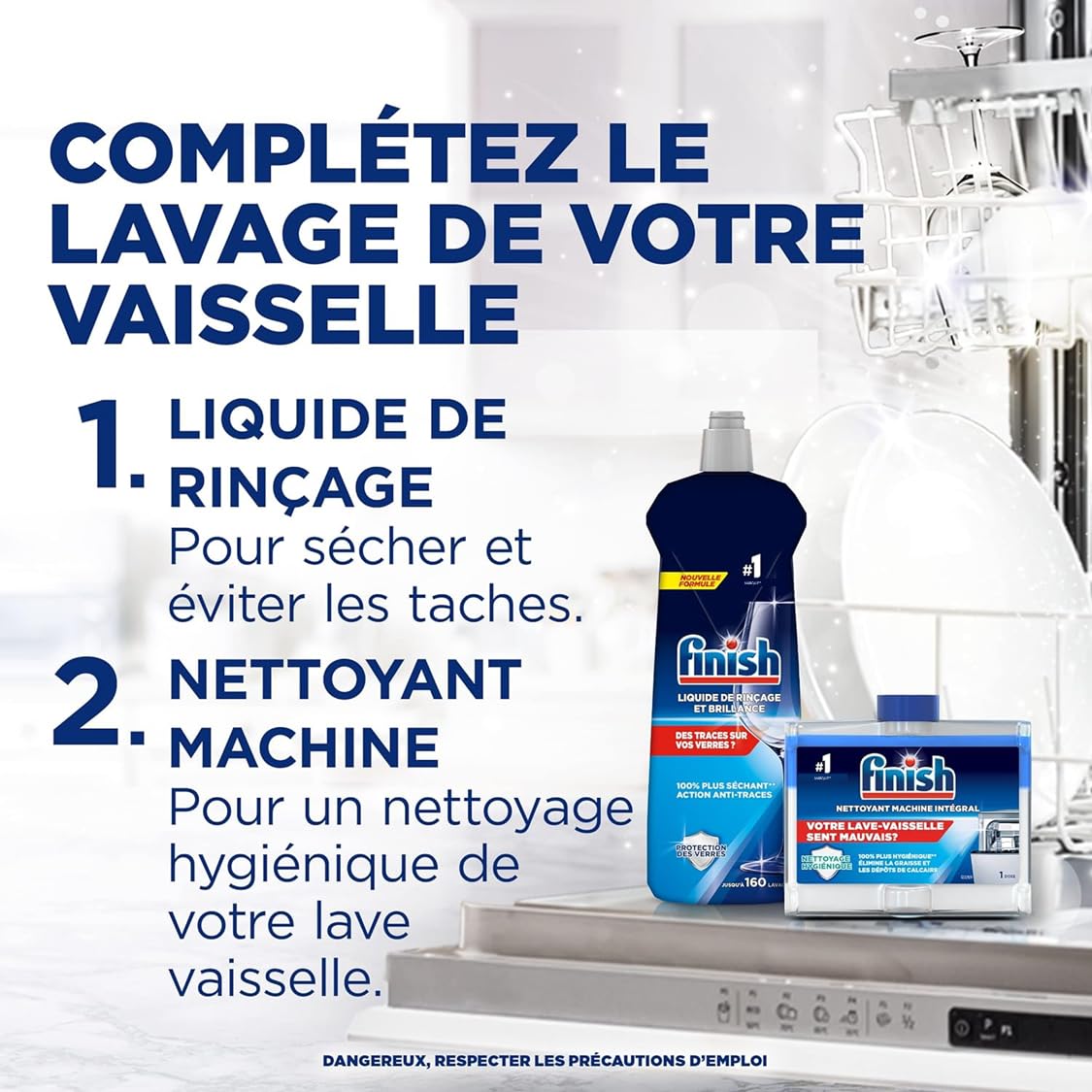 Finish Dishwasher Machine Cleaner - Original Formula, Pack of 8 (250ml Each) | Deep Cleans & Protects Dishwasher | Removes Limescale & Odors | For Bosch, Samsung, LG & More | Home Kitchen Essential
