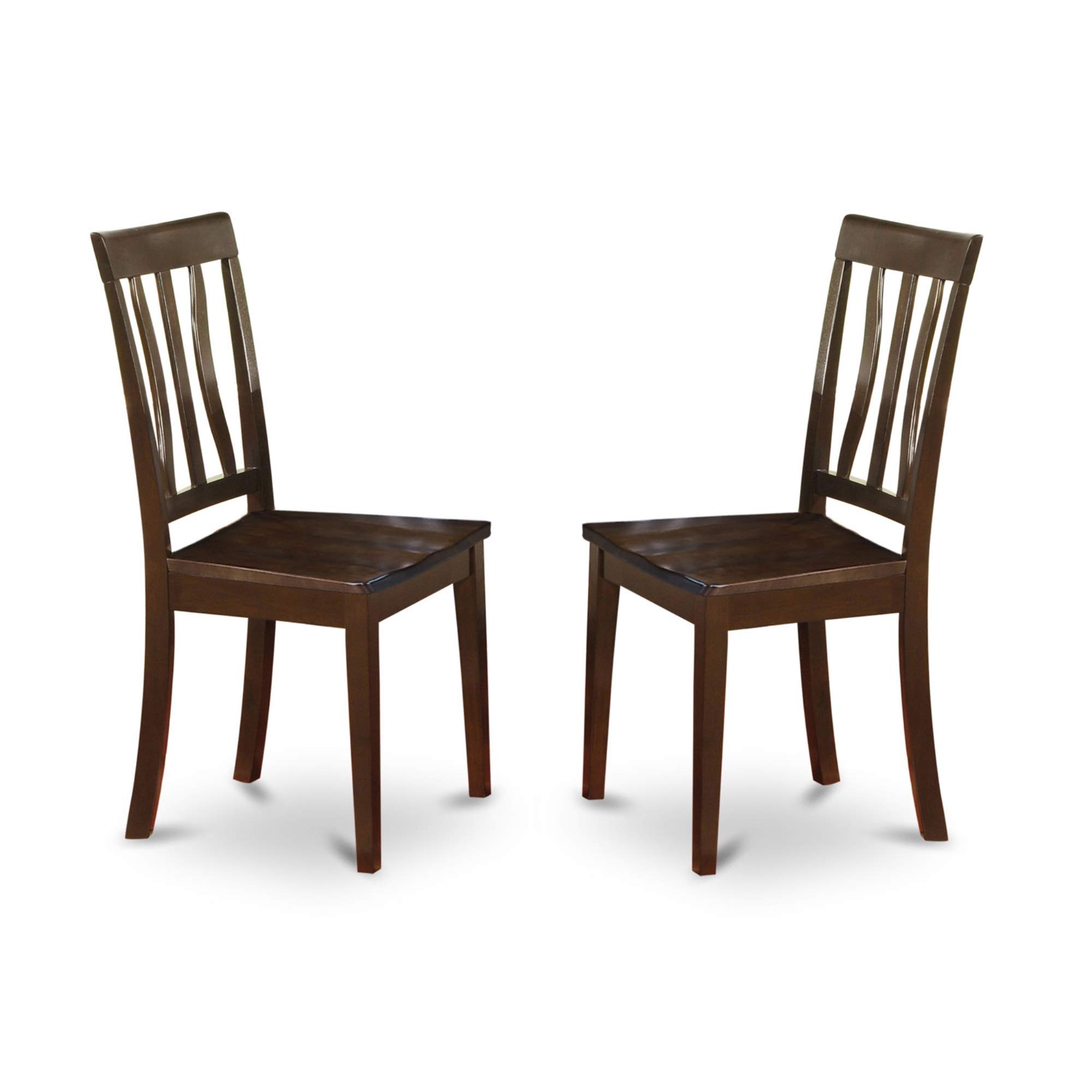 East West Furniture ANTI5-CAP-W 5-Piece Round Dining Table Set with Pedestal Base & 4 Chairs, 36x36 Inch Cappuccino - Perfect for Small Kitchens, Breakfast Nooks & Cozy Apartments