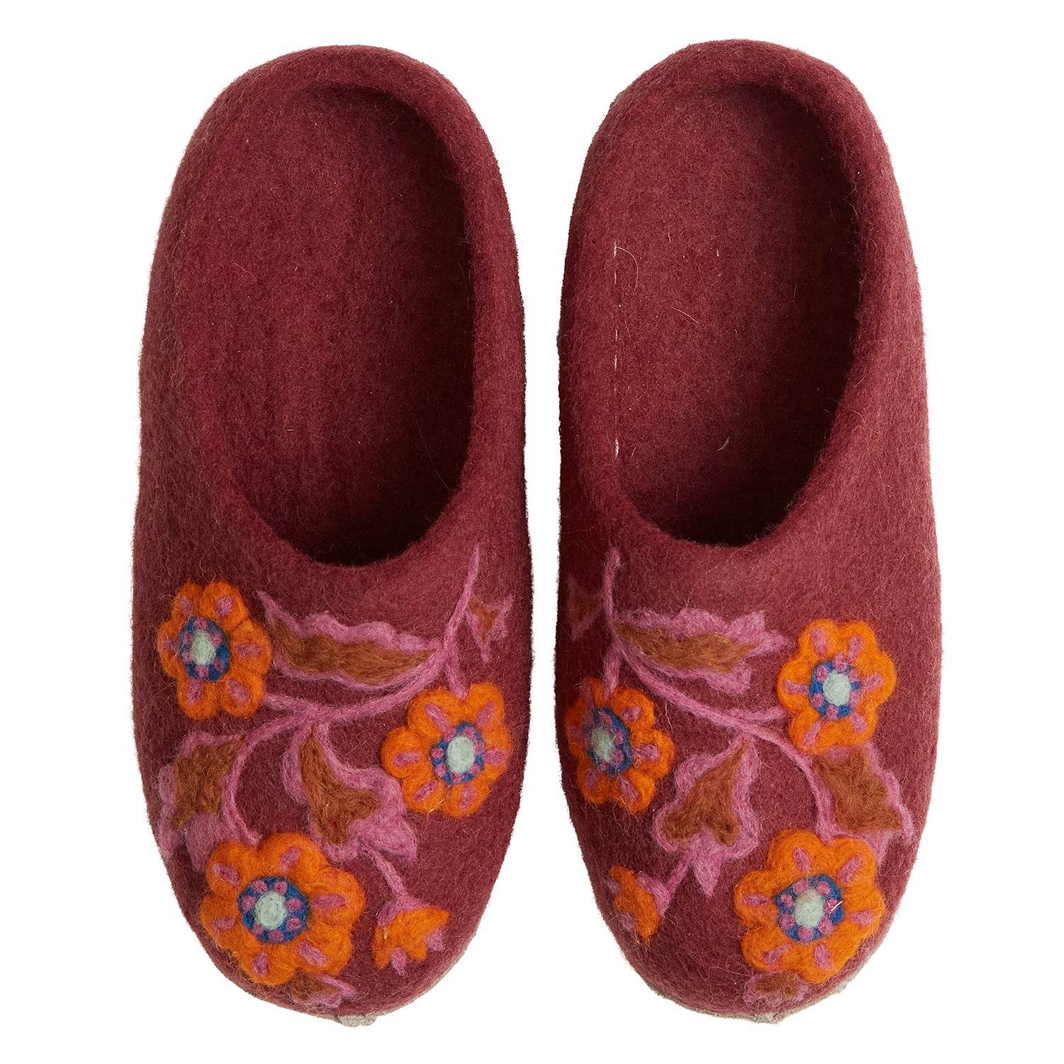 Marie Felt Slippers for Women - Soft & Cozy Mahogany House Shoes - Perfect for Indoor Comfort, Relaxation & Cold Weather Wear
