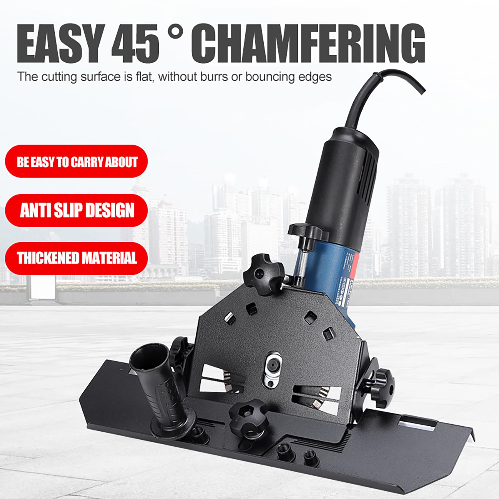 45 Degree Ceramic Tile Chamfering Machine - Aluminum Alloy Angle Grinder Cutting Tool for Perfect Tile Edges | DIY Home Renovation & Professional Tiling Projects