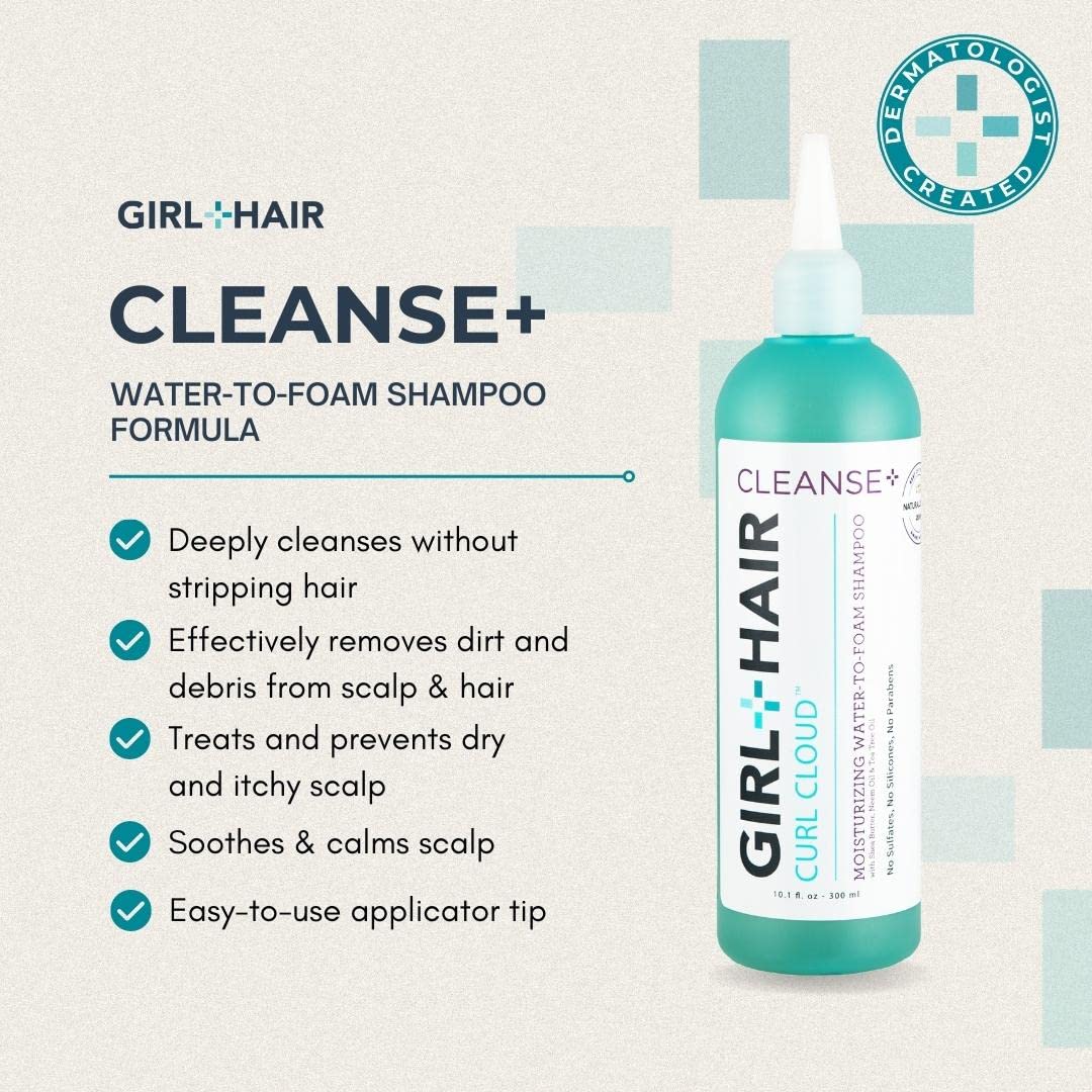 GIRL+HAIR Shampoo and Conditioner Set (2x 10.1 fl.oz./300 ml) – Moisturizing & Hydrating for Dry Hair & Scalp – Enhances Shine, Reduces Itch & Frizz – Silicone, Paraben & Sulfate Free – Color Safe & Vegan – Perfect for Daily Hair Care & Damaged Hair Repair