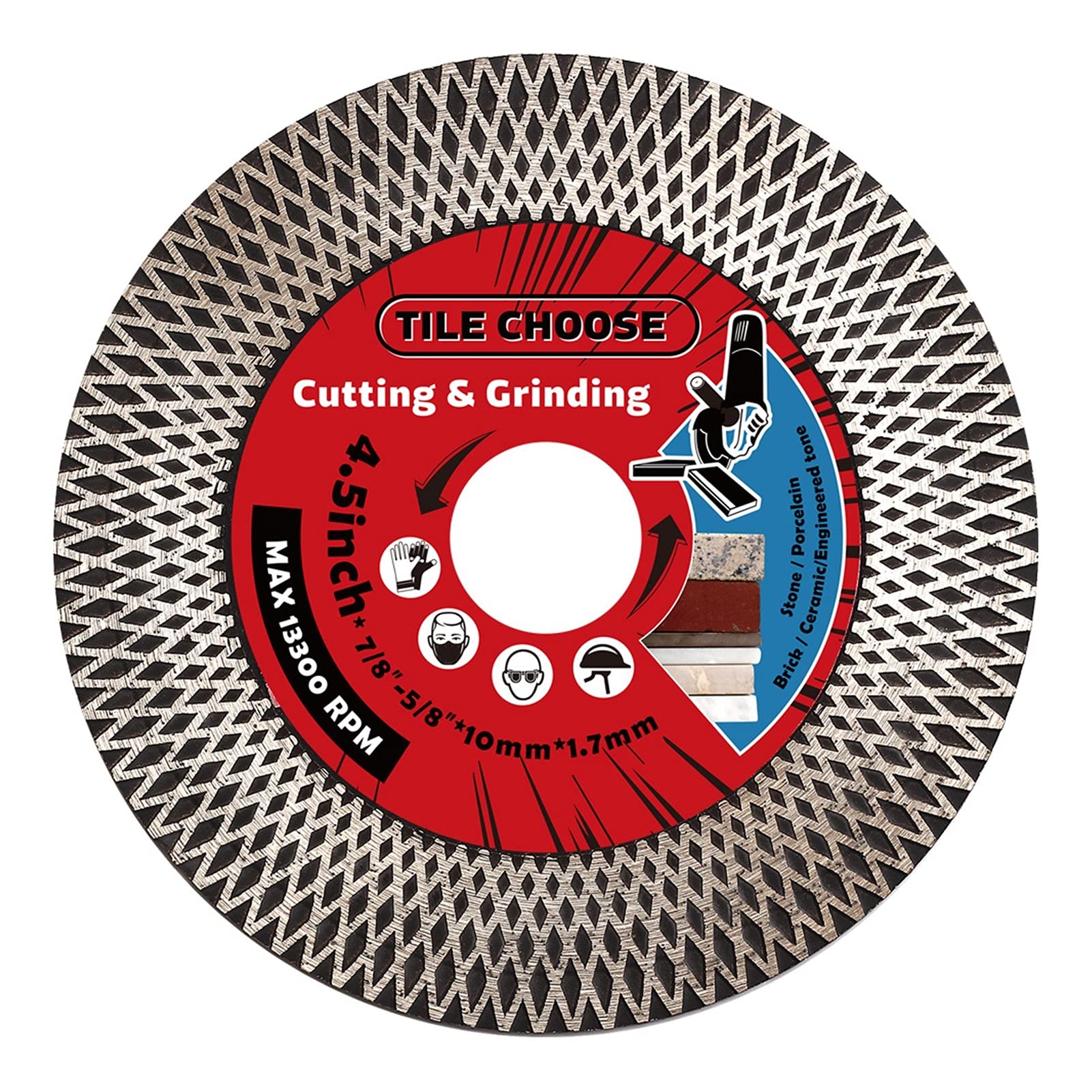 115mm Diamond Saw Blade for Angle Grinder - Turbo Segmented Cutting Disc for Porcelain Tiles, Granite, Marble, Ceramics & Reinforced Concrete - Perfect for DIY Home Renovation and Professional Construction Projects