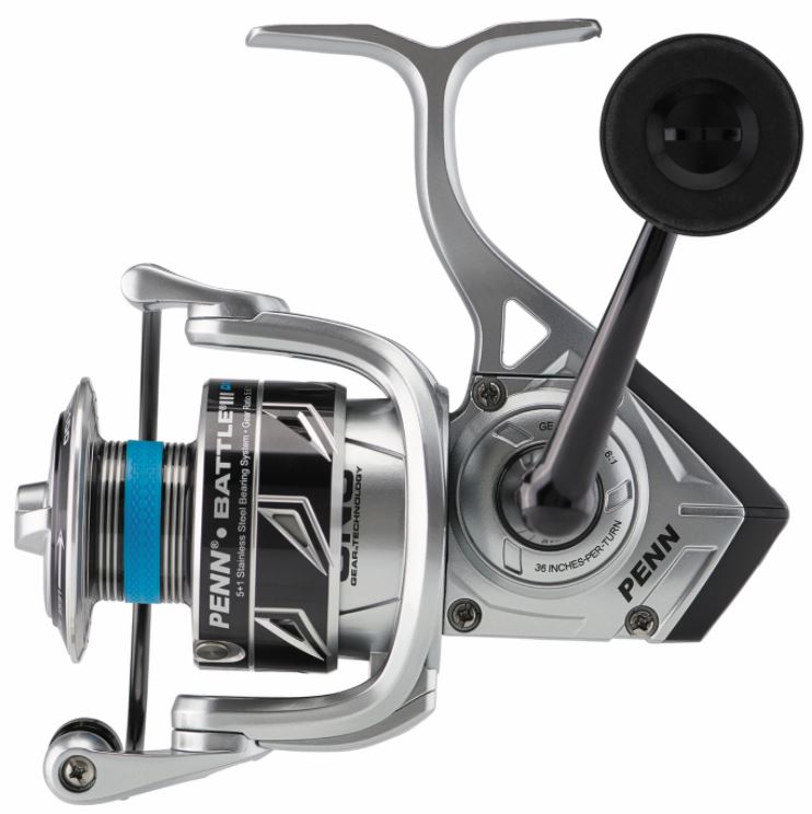 Battle III DX Spinning Fishing Reel 5000 DX - Saltwater & Freshwater Fishing Gear for Bass, Trout, Salmon - Smooth Drag System & Durable Construction for Professional Anglers