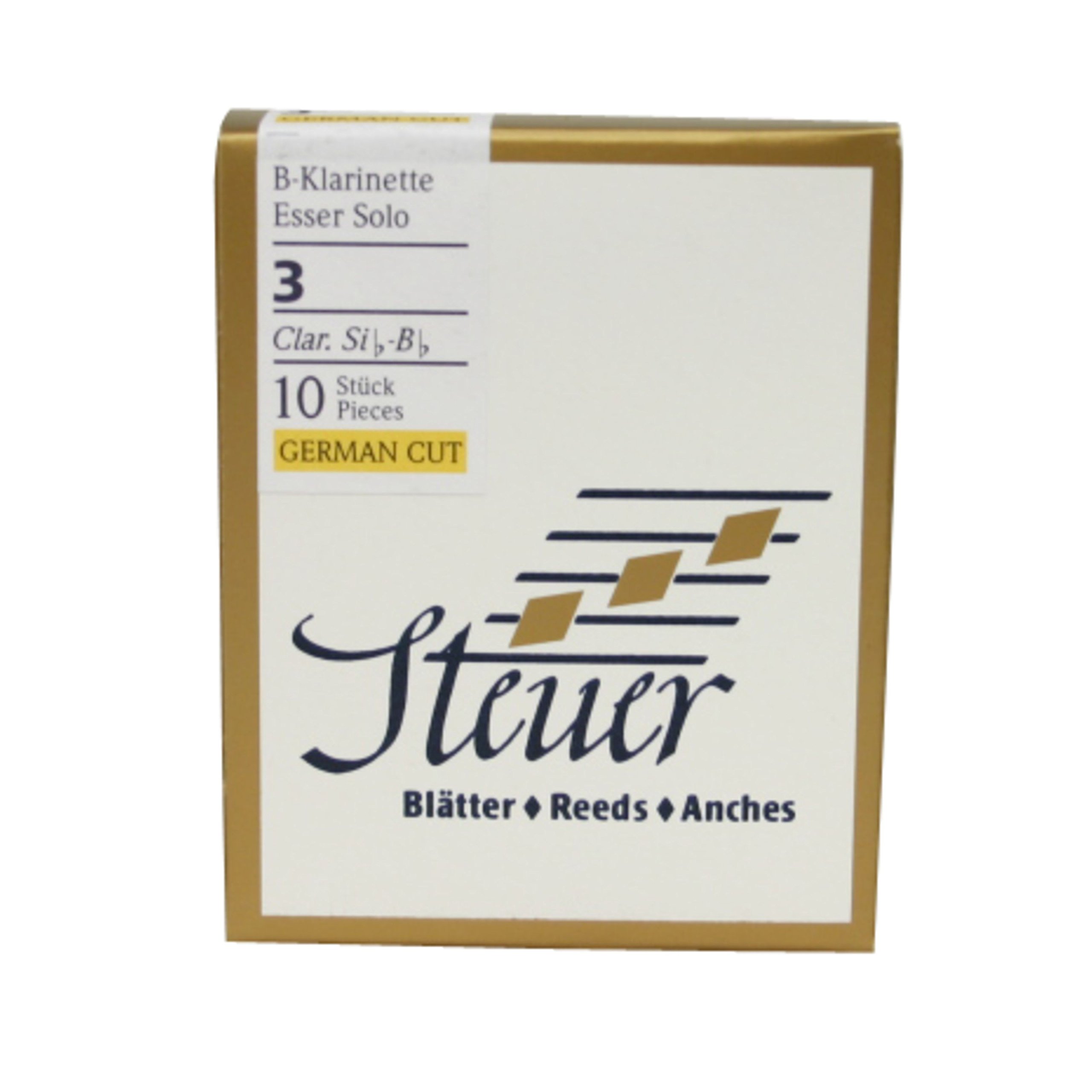 Premium Steuer Reeds BB-Clarinet Reeds - German Cut White Line (Size 4, 10-Pack) for Professional Clarinet Players - Perfect for Orchestras, Solo Performances & Practice Sessions