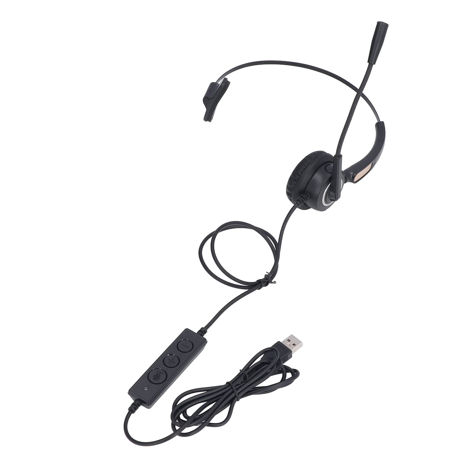Vikye USB Headset with Noise Cancelling Microphone for PC Laptop - Wired Ergonomic Office Headphones for Call Center, Telemarketing, Online Meetings & Gaming - Comfortable All-Day Use for Remote Work & Home Office