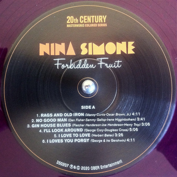 Nina Simone - Forbidden Fruit Limited Edition Vinyl LP Album (Reissue, Purple Vinyl, Mint Condition) - Perfect for Jazz Collectors & Vinyl Enthusiasts
