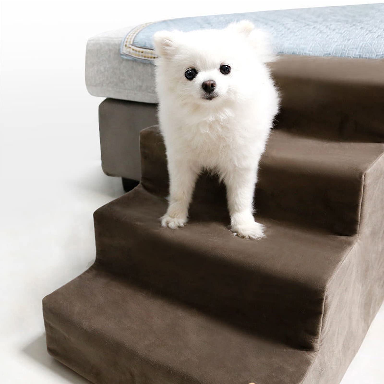 Best Folding Dog Stairs for Small Dogs & Cats - 3/4 Step Pet Steps for High Beds & Couches - Portable Pet Ramp for Elderly Pets & Puppies - Perfect for Bedroom, Living Room & Travel Use