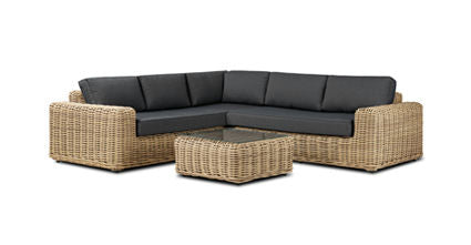 Modern Puglia Corner Sectional Sofa Set with Coffee Table - Comfortable L-Shaped Couch for Living Room, Lounge & Family Room - Perfect for Small Spaces & Home Decor