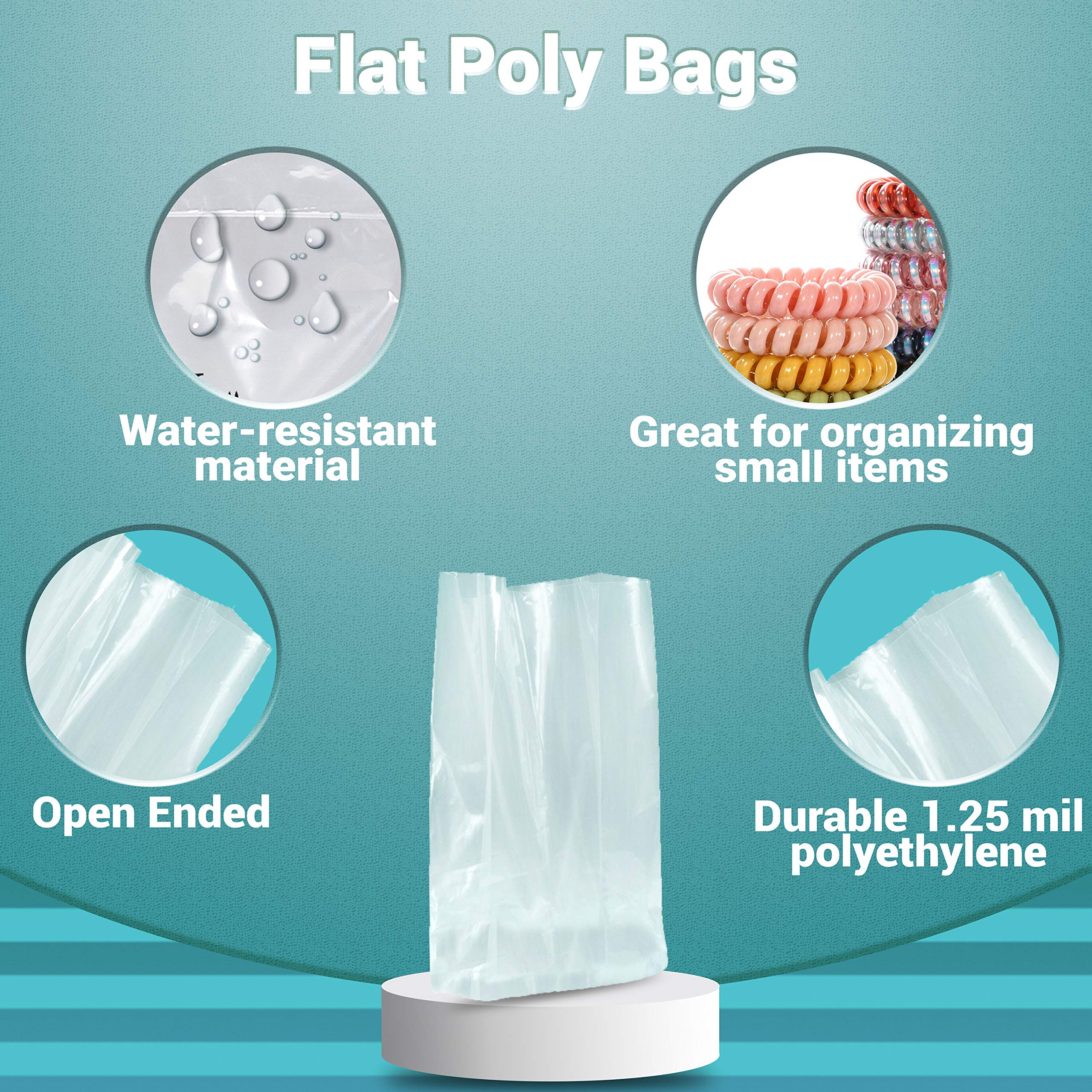 APQ 500 Pack Jumbo Flat Poly Bags 20x30 Inches - Clear Polyethylene Storage Bags 1.25 Mil Thickness for Industrial, Food Service & Healthcare | Perfect for Shipping, Retail Packaging & Organizing Supplies