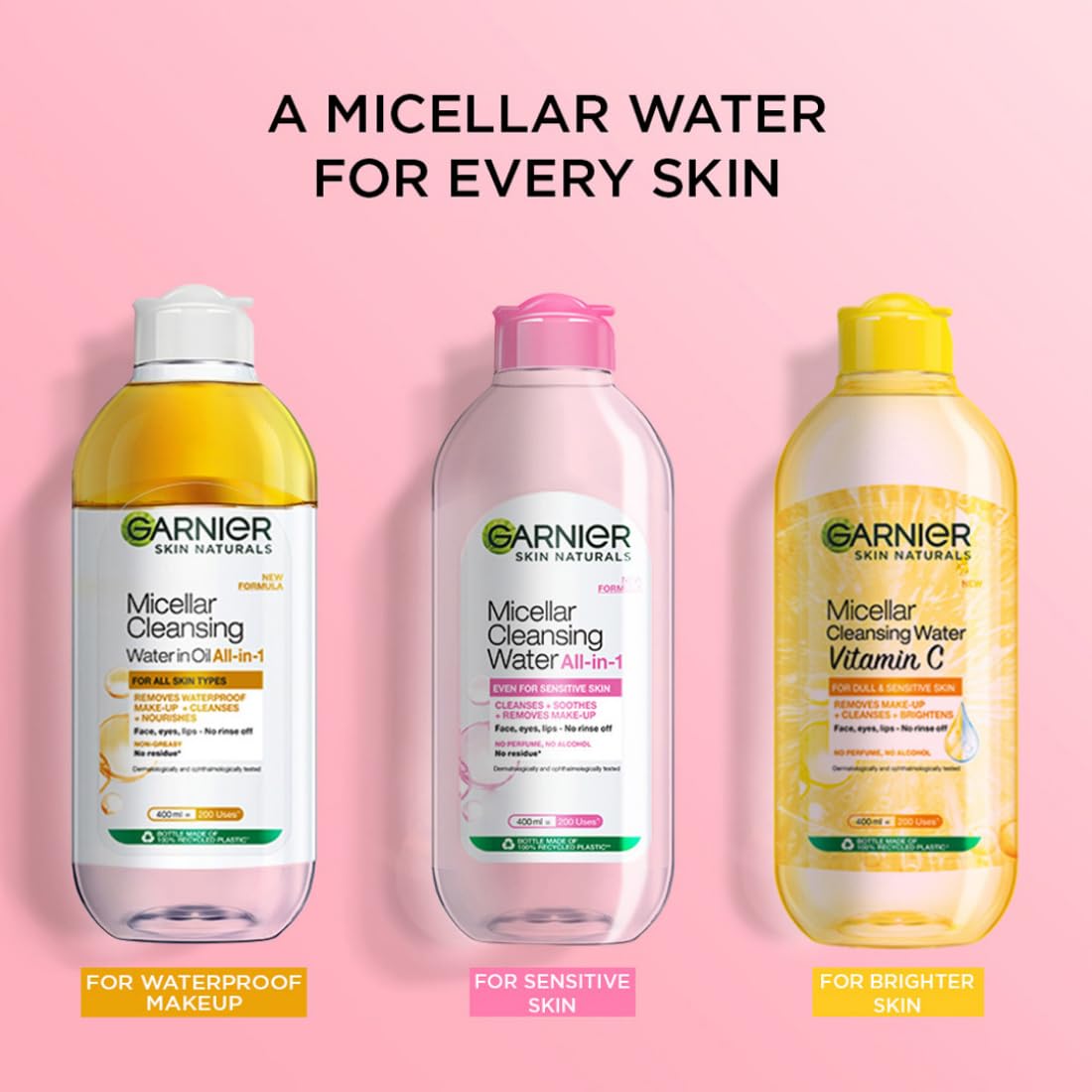 Garnier Skin Naturals Micellar Cleansing Water - Hydrating & Soothing Facial Cleanser for All Skin Types, 13.5 fl oz (400ml) | Perfect for Makeup Removal & Daily Skincare Routine