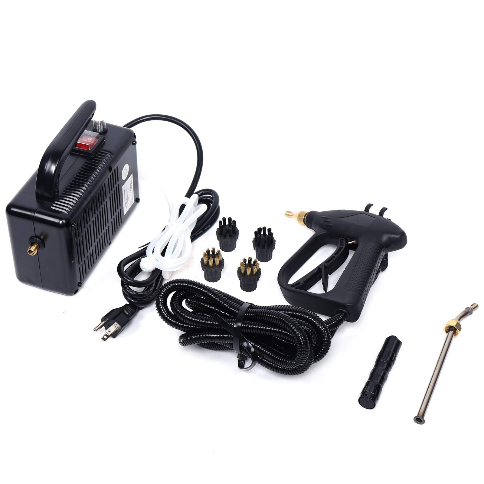 DNYSYSJ 1600W High Pressure Steam Cleaner with 100℃ Steam, Portable Multi-Purpose Steam Cleaner for Home & Car Cleaning, 2.5m Hose - Perfect for Kitchen, Bathroom, Floors & Outdoor Use (Black)