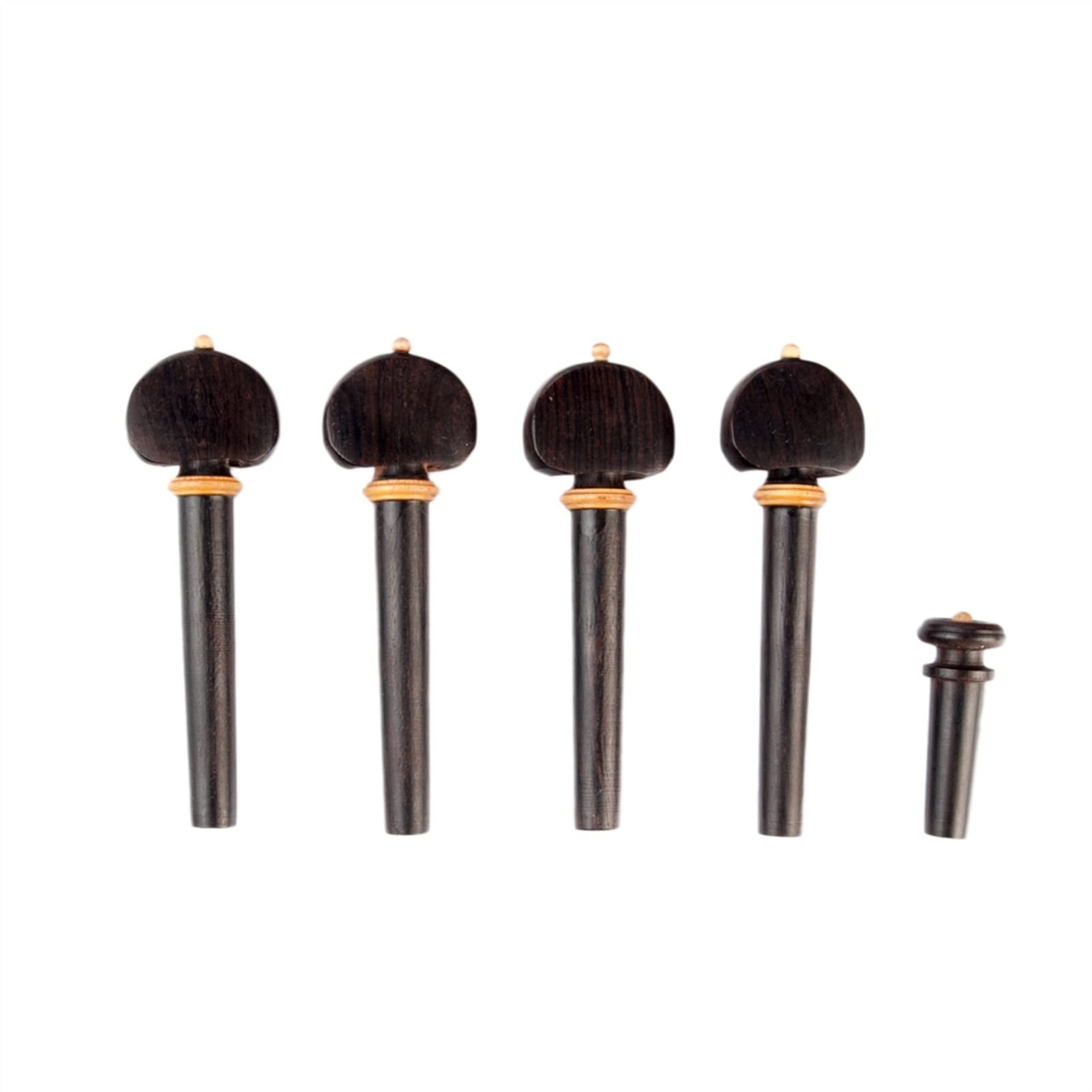 4 PCS Ebony Violin Tuning Pegs + 1 Pcs Endpin with Wood Decoration - Premium Violin Accessories for DIY Repair & Maintenance - Perfect for Violinists, Music Students & Instrument Care