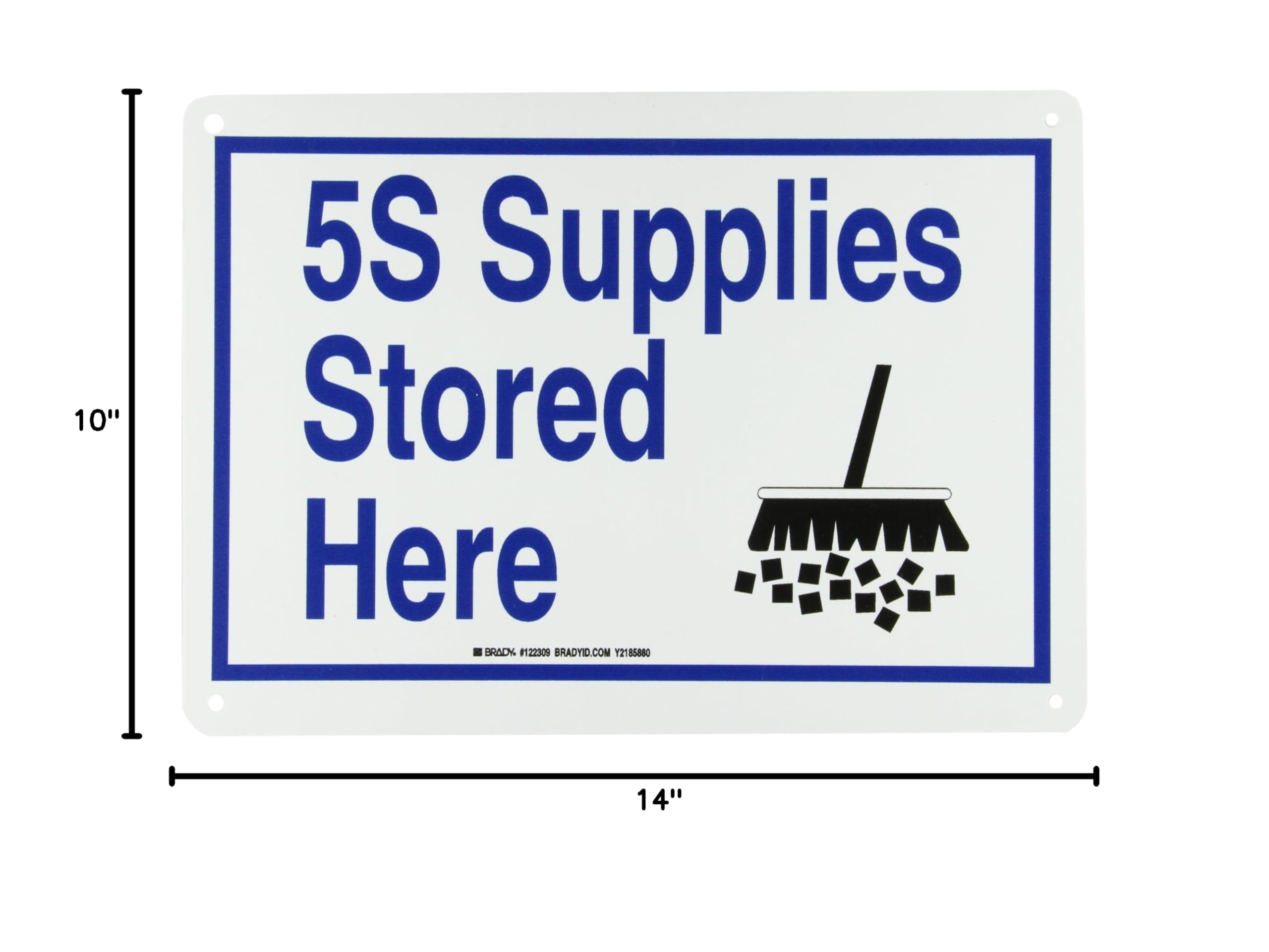 Brady 122309 Plastic 5S Supplies Here Sign, 10