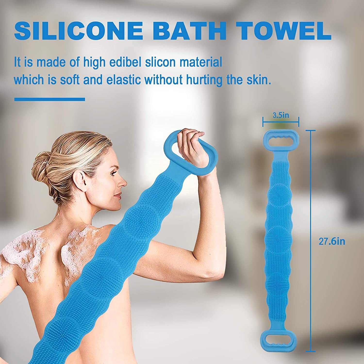 WingAge Silicone Body Scrubber - Exfoliating Shower Brush for Deep Cleaning & Massage - Perfect for Men & Women