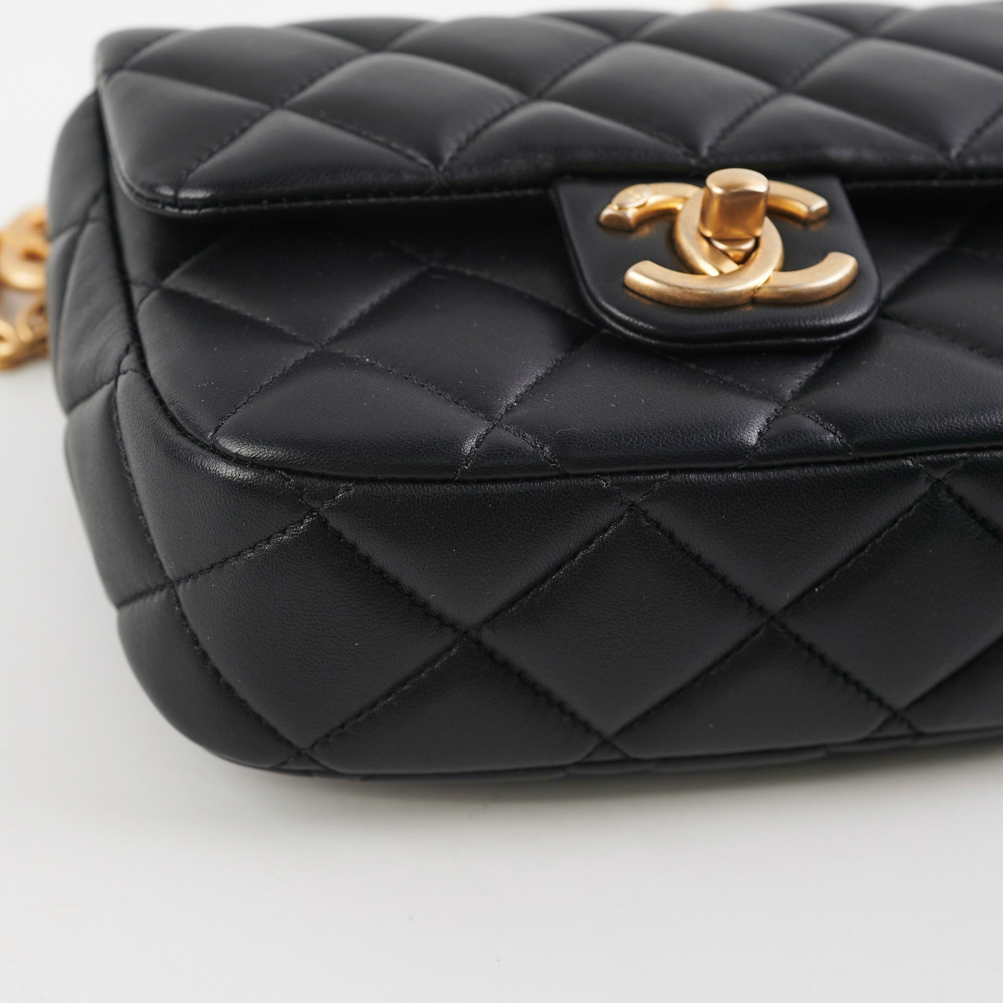 Chanel 23P Mini Square Bag Lambskin Black (Microchip) - Luxury Crossbody Purse for Women, Perfect for Evening Parties & Date Nights
