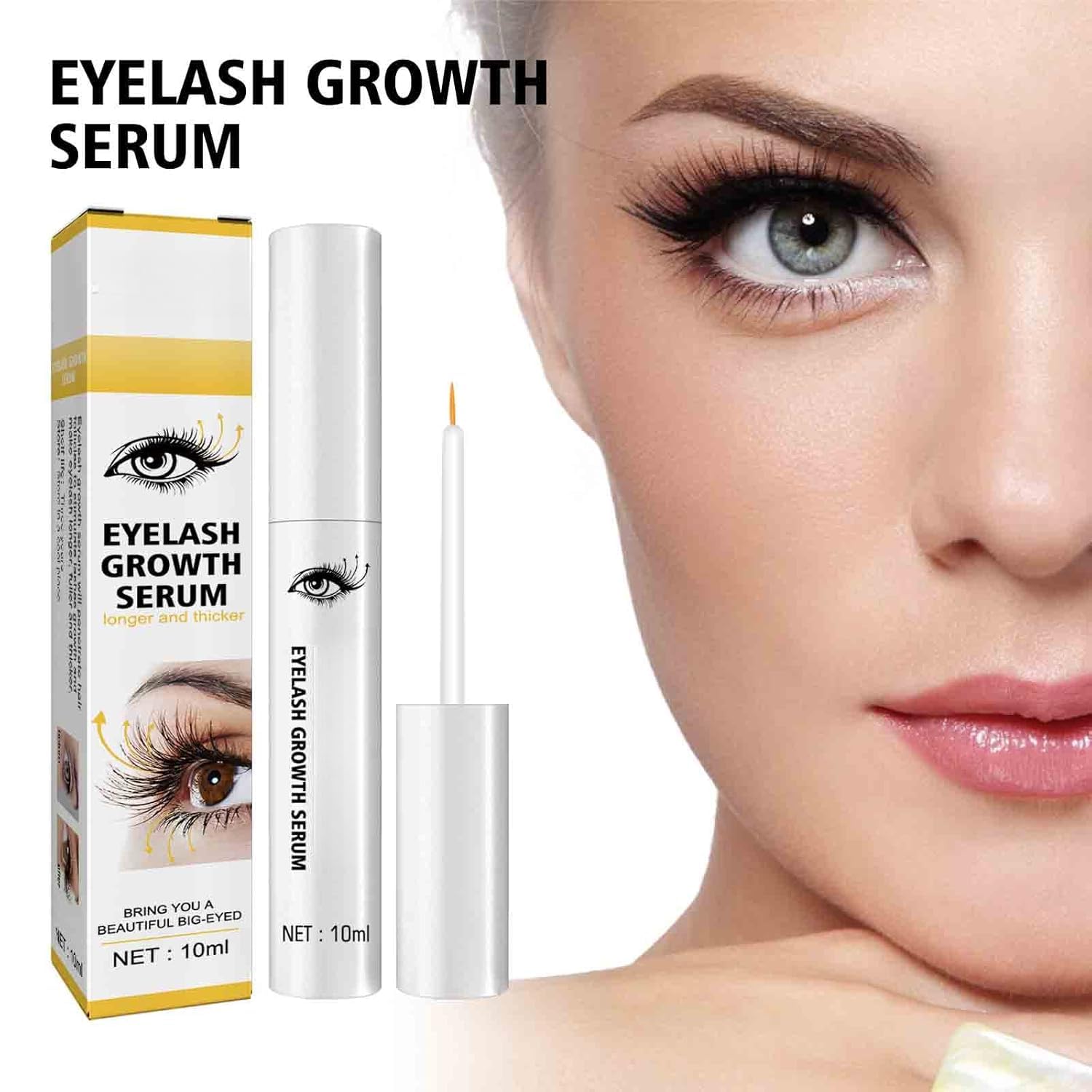 Eyelash Growth Serum for Longer & Thicker Lashes - 10ml Deep Nourishing Formula with Natural Extracts to Strengthen & Promote Lash Growth - Perfect for Daily Use & Special Occasions (1 Pack)