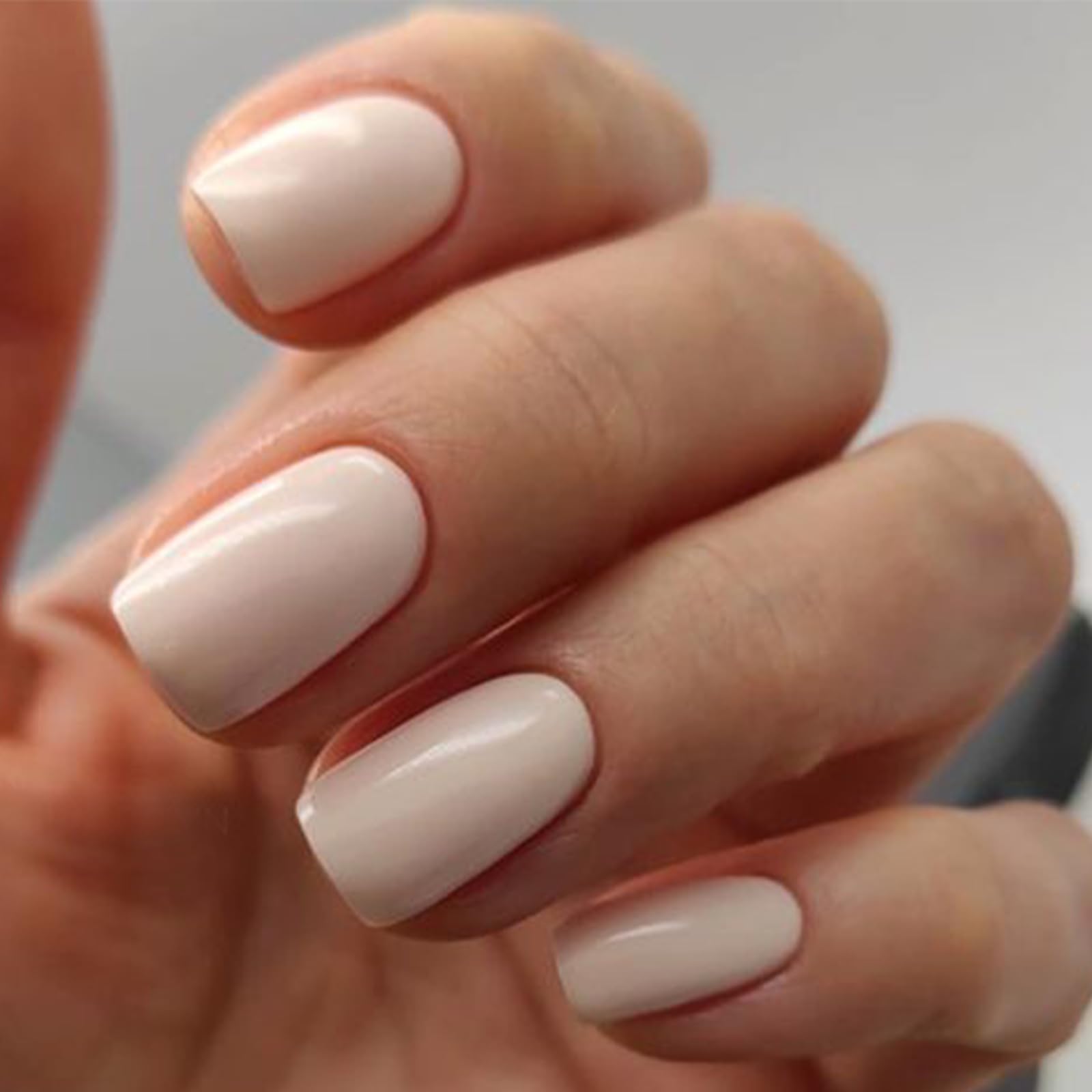 Modelones White Press on Nails - Short Square Fake Nails Kit with Glue & Adhesive Tabs (32Pcs, 16 Sizes) | Reusable Artificial Nails with Mini Nail File | Perfect Gift for Women & Girls | Great for Parties, Weddings, and Everyday Wear