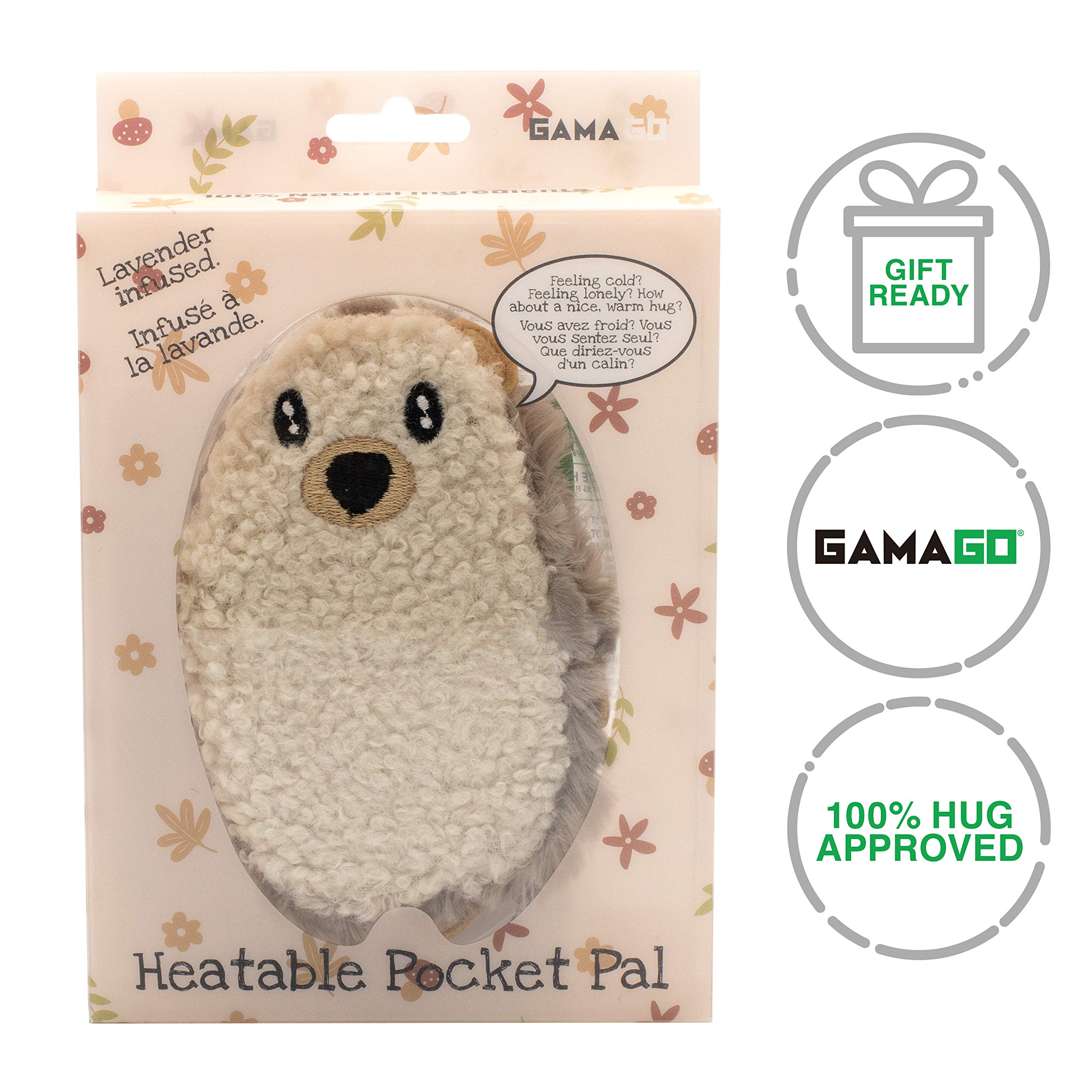 GAMAGO Hedgehog Heating Pad - Microwavable Warm Pillow for Cramps, Muscle Pain & Stress Relief - Natural Buckwheat & Lavender Filled Heat Pack - 5