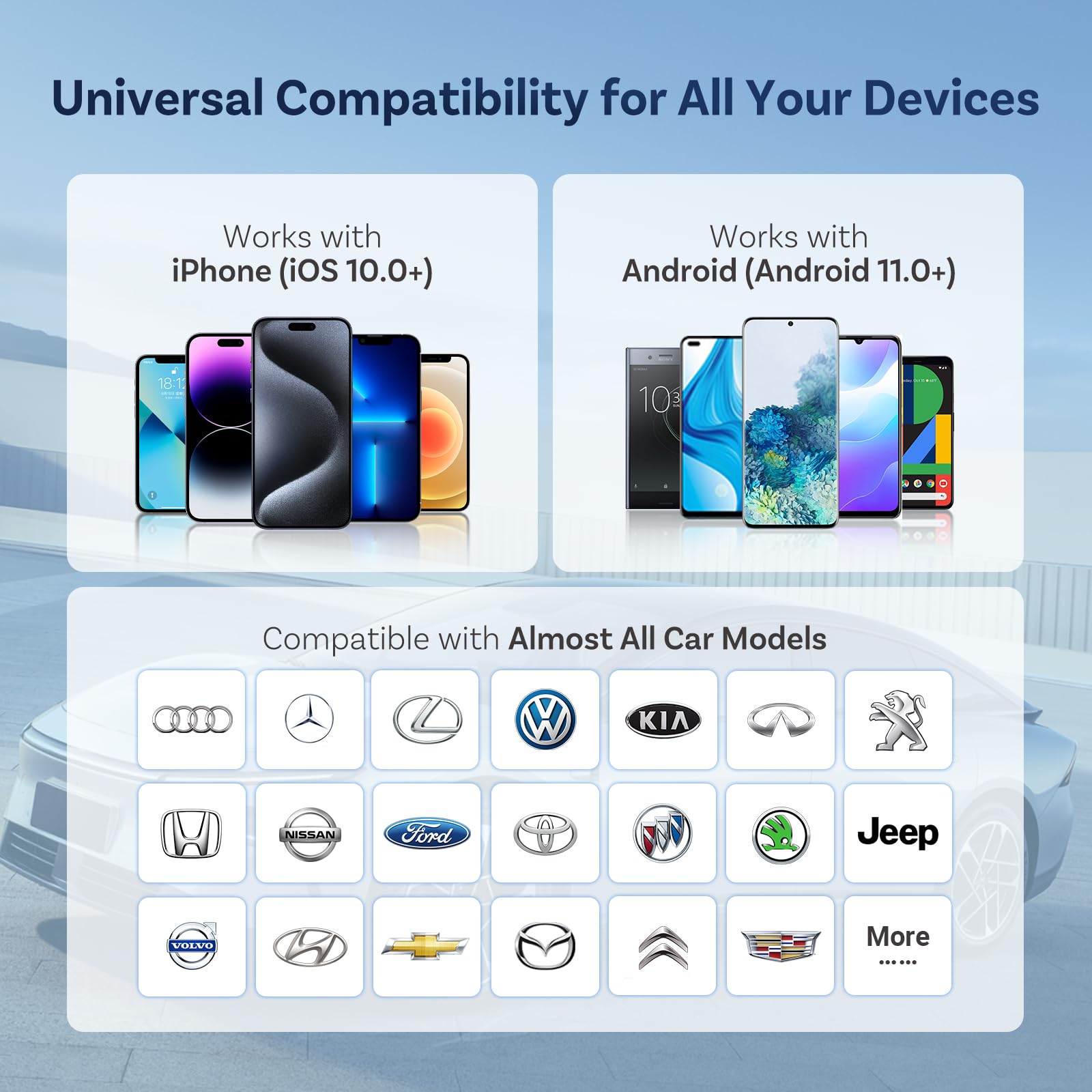 OTTOCAST Play2Video Pro - 3-in-1 Wireless CarPlay & Android Auto Adapter with Built-in Apps (YouTube, Netflix, Prime Video) | Android CarPlay AI Box for Seamless In-Car Entertainment | Perfect for Road Trips, Commuting & Streaming On-The-Go