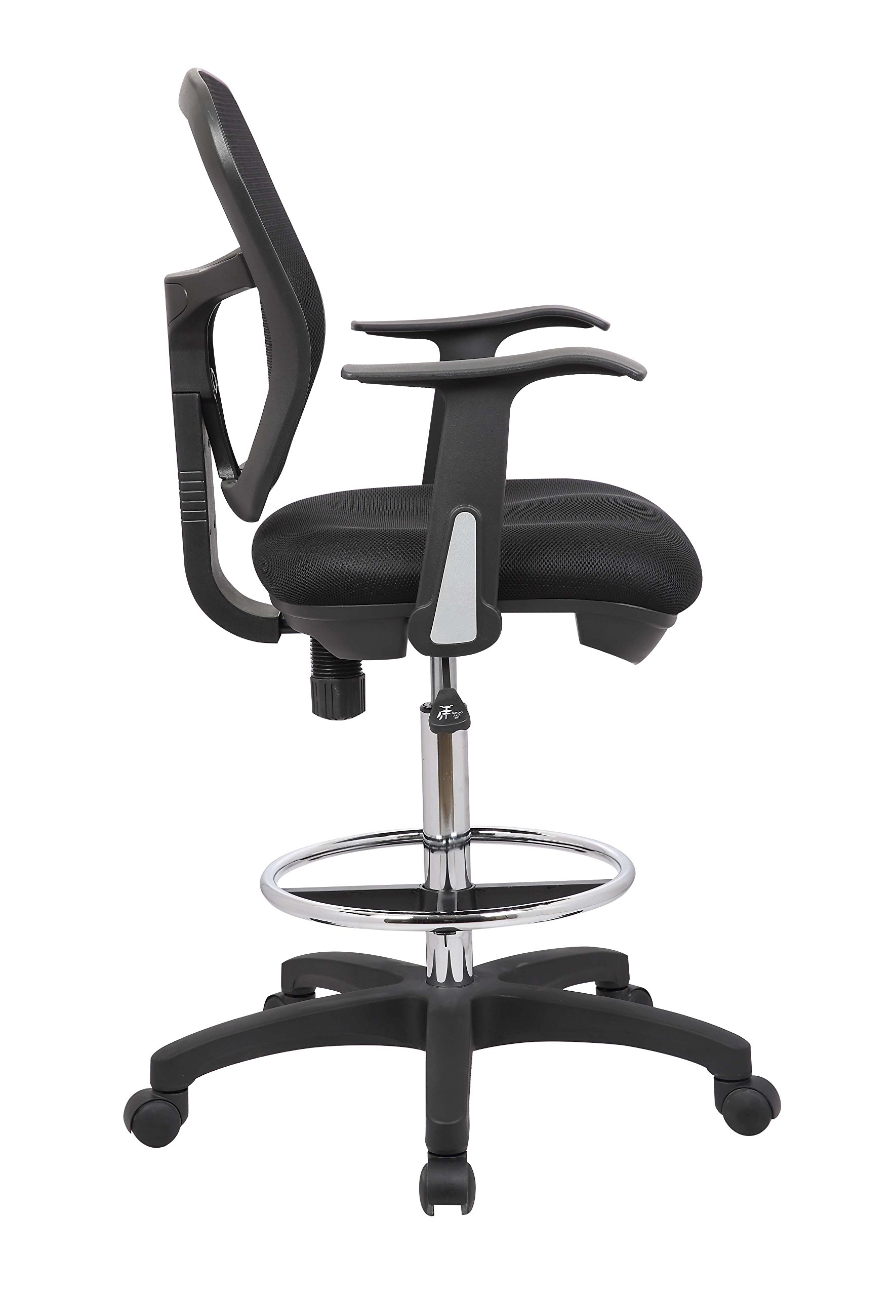Ergonomic Drafting Chair with Arms & Footrest - Adjustable Height Office Chair for Standing Desks, Anti-Scratch Wheels - Perfect for Architects, Artists & Home Office Workspaces
