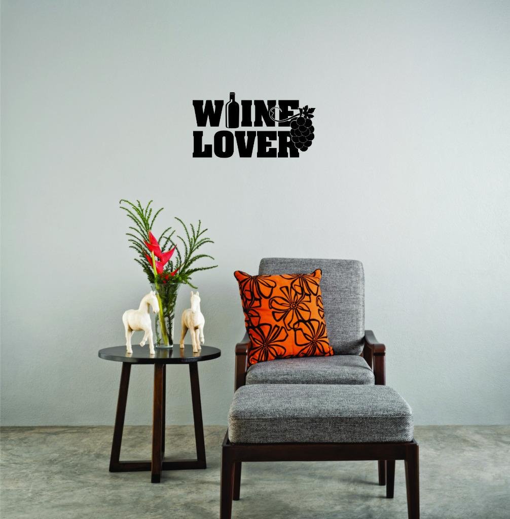 Removable DIY Wine Themed Wall Decals for Home Decor - 19x36 Inch Bedroom Stickers - Perfect for Living Room, Kitchen & Nursery Wall Art