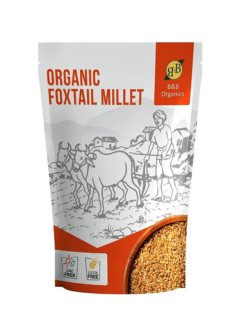 Organic Foxtail Millet 1kg - Gluten Free, Non-GMO, Whole Grain - Perfect for Healthy Porridge, Baking & Vegan Recipes