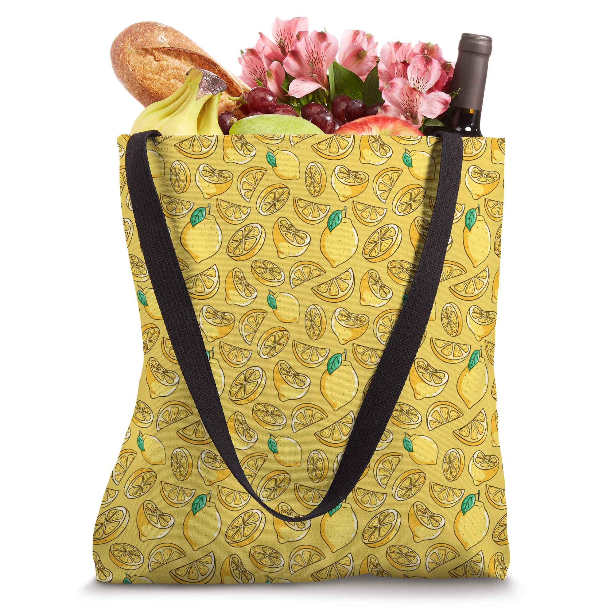 Stylish Lime & Lemon Citrus Pattern Tote Bag for Women & Girls - Perfect for Shopping, Beach, and Everyday Use