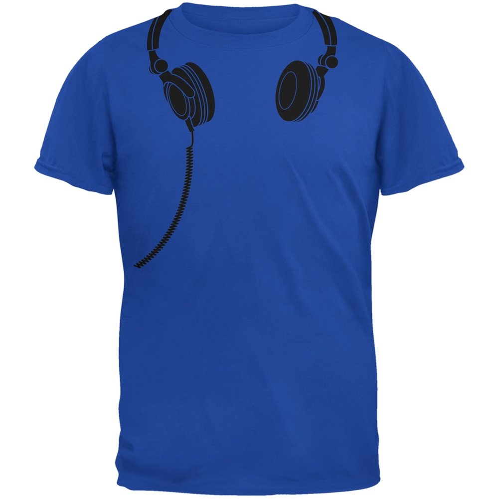 Old Glory Patriotic Headphones Blue Youth T-Shirt - Large Size for Kids | Perfect for 4th of July, Memorial Day & School Spirit Events