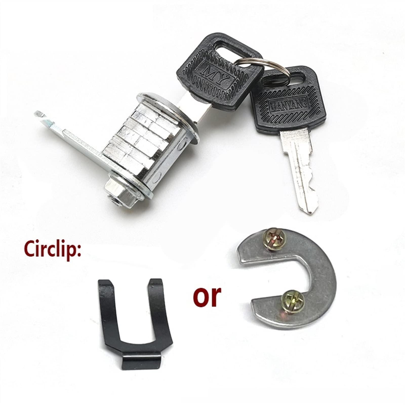 Black Spring Insert Lock for Filing Cabinets, Changing Cabinets & Lockers - Silver Cabinet Cam Lock (1 Pack) | Secure Storage Solutions for Office, School & Home Use
