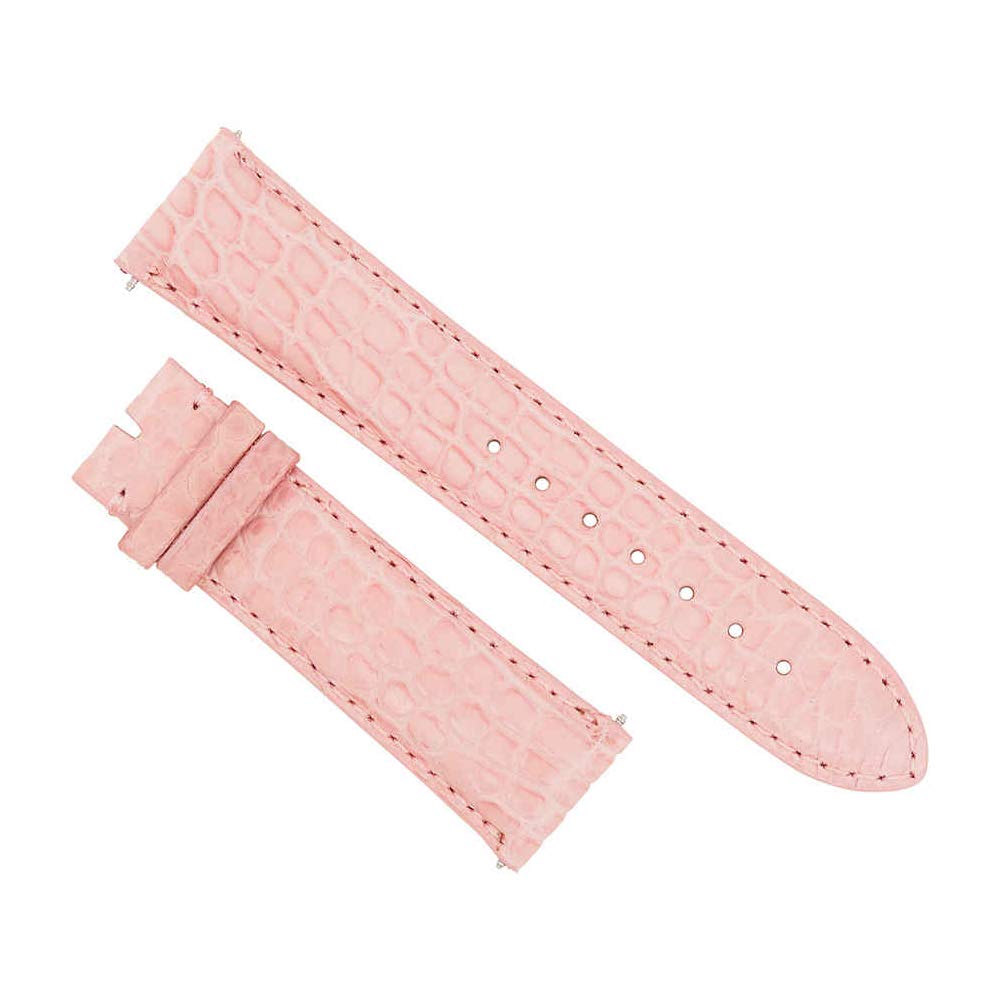 Unisex 20mm Matte Pink Alligator Watch Strap for Casual & Dress Watches