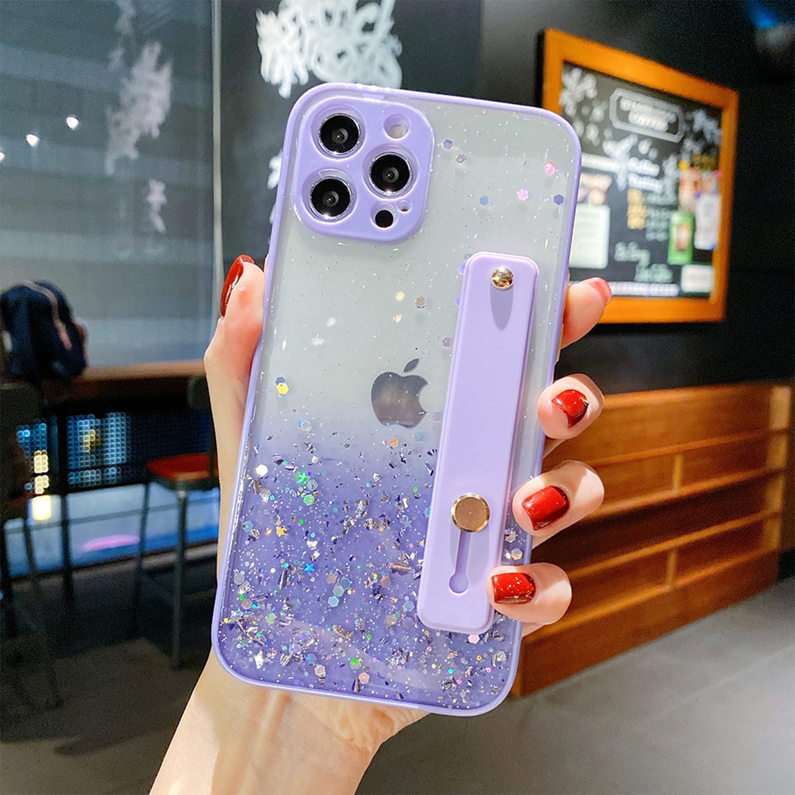 Sparkly Lavender Purple Glitter iPhone 11 Pro Max Case with Wrist Strap & Kickstand - 6.5