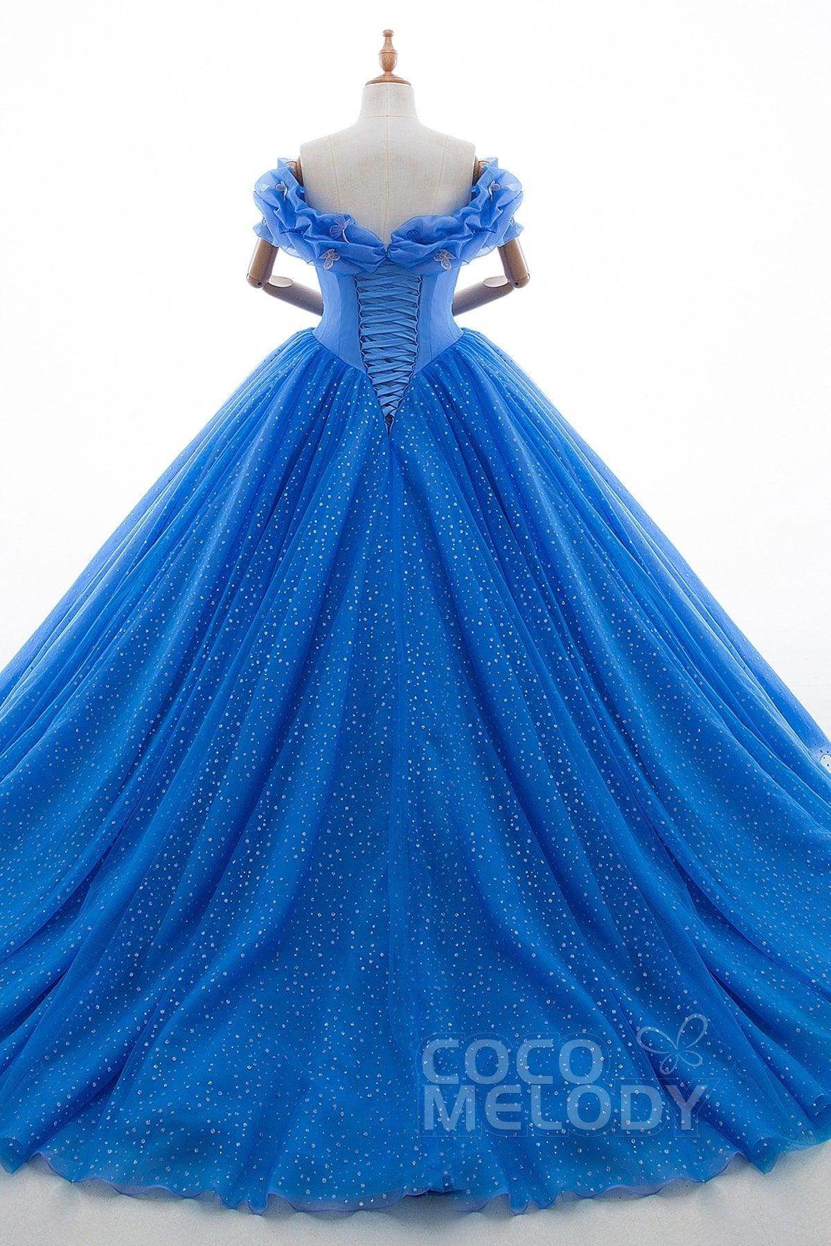 Elegant Princess Court Train Tulle Quinceañera Dress LD3454 - Perfect for Sweet 16, Quinceañera & Formal Dances