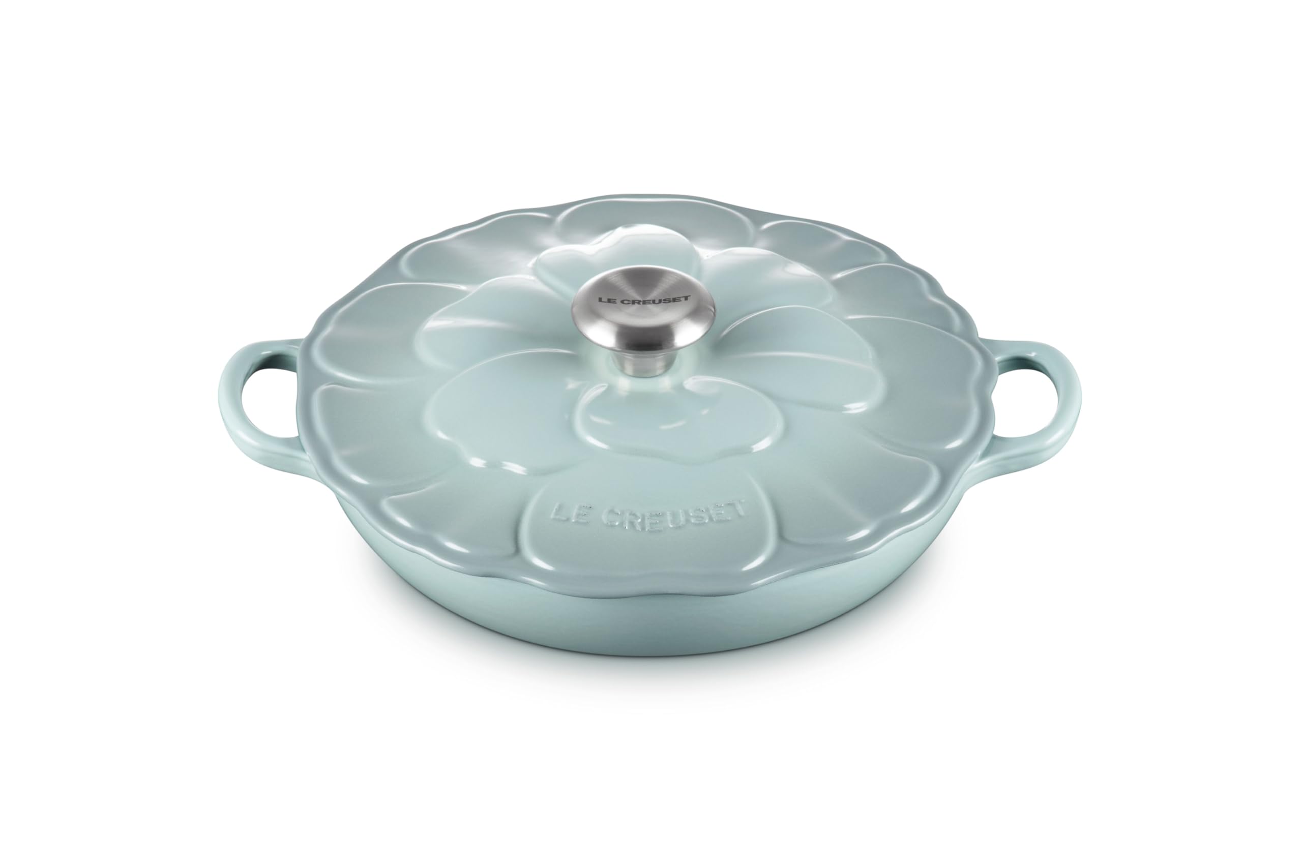 Le Creuset Signature Enameled Cast Iron Petal Braiser 2.25 Quart - Sea Salt Color | Dutch Oven for Braising, Roasting & Sautéing | Perfect for Stovetop, Oven & Table Serving