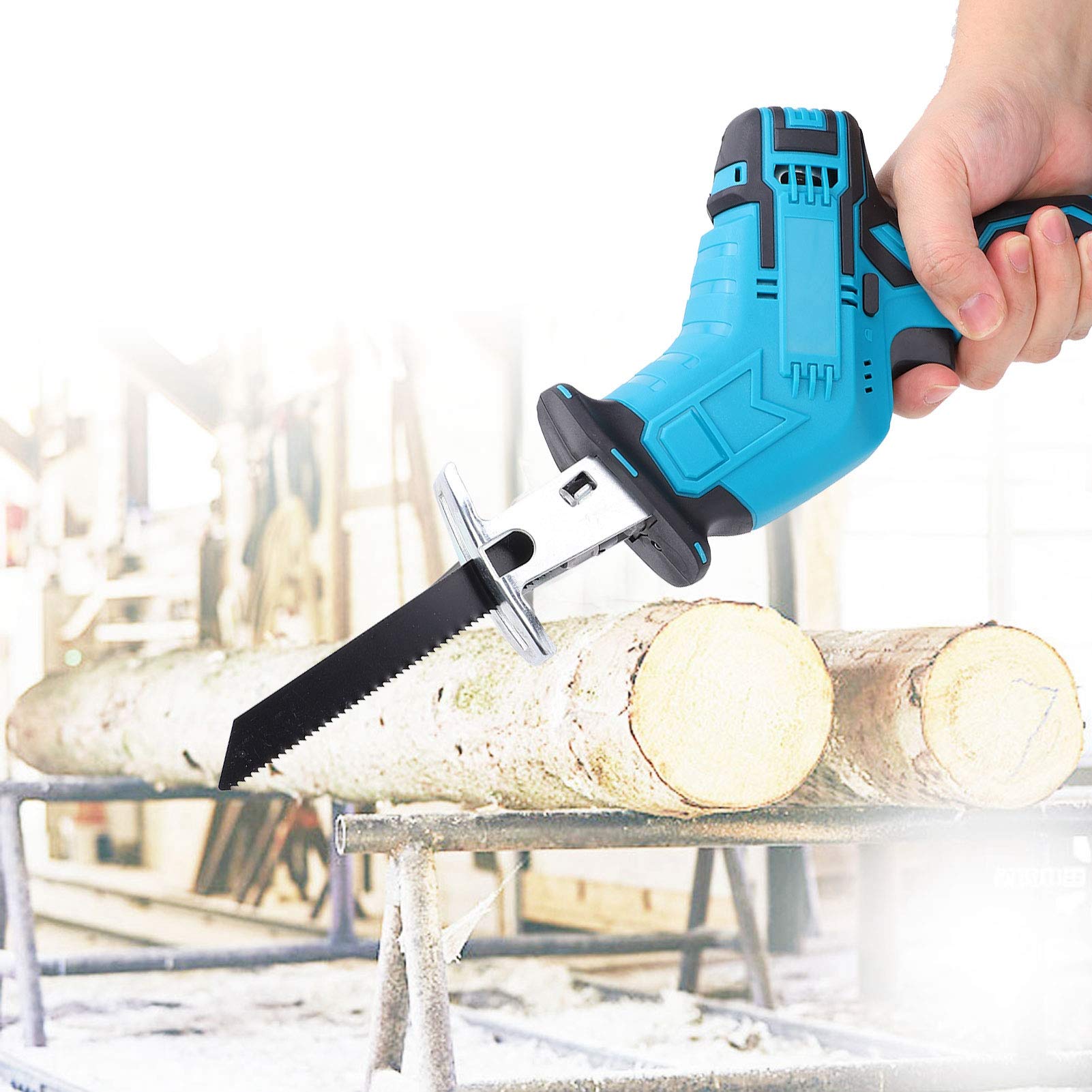 1300W Cordless Electric Reciprocating Saw - Portable Sabre Saw for Wood, Pipe & Steel Cutting - DIY & Construction Use