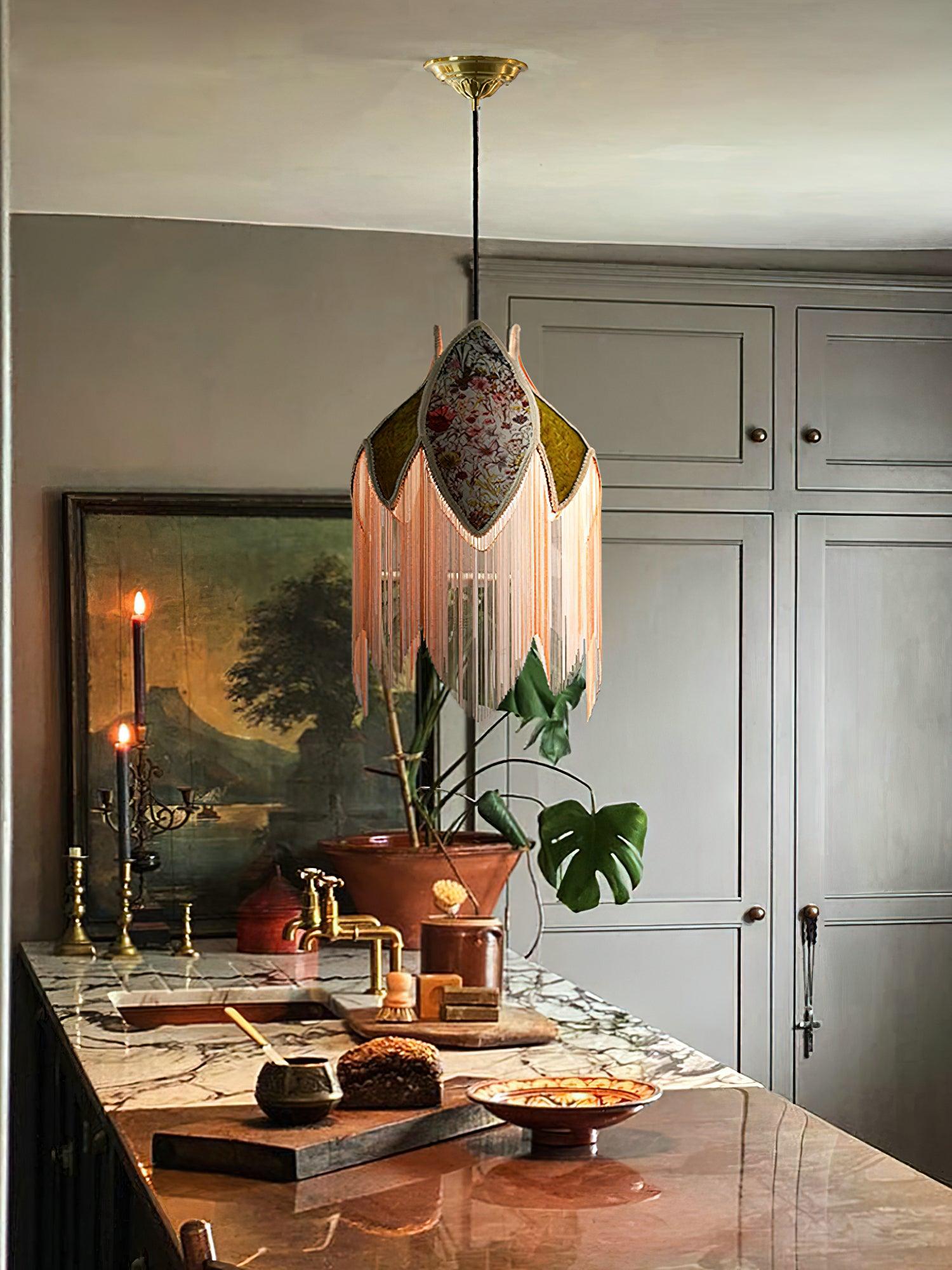 Bette Fringed Pendant Lamp - Modern Boho Ceiling Light Fixture for Dining Room, Bedroom & Living Room Decor