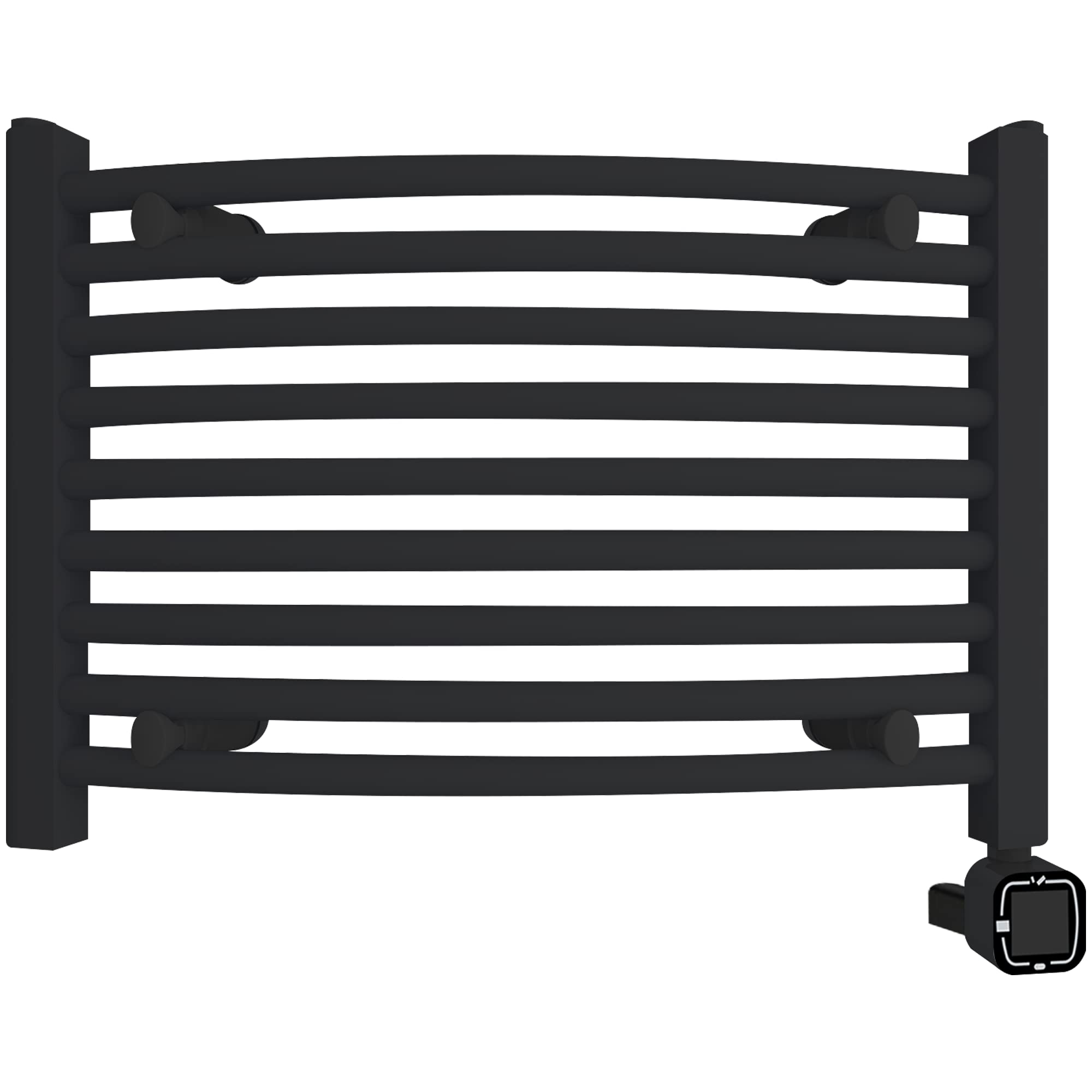 HEATGENE Smart Towel Warmer with Timer & Temperature Control - Electric Heated Towel Rail for Bathroom, Matte Black - Perfect for Spa, Luxury Hotels & Cozy Home Use
