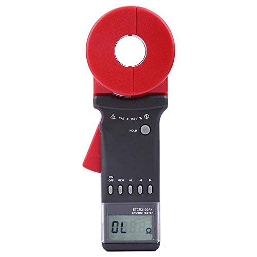 Digital Clamp Ground Resistance Tester Meter - 0.01 to 200Ω Range, LCD Display - for Electrical System Testing, Industrial Maintenance & Solar Panel Installation