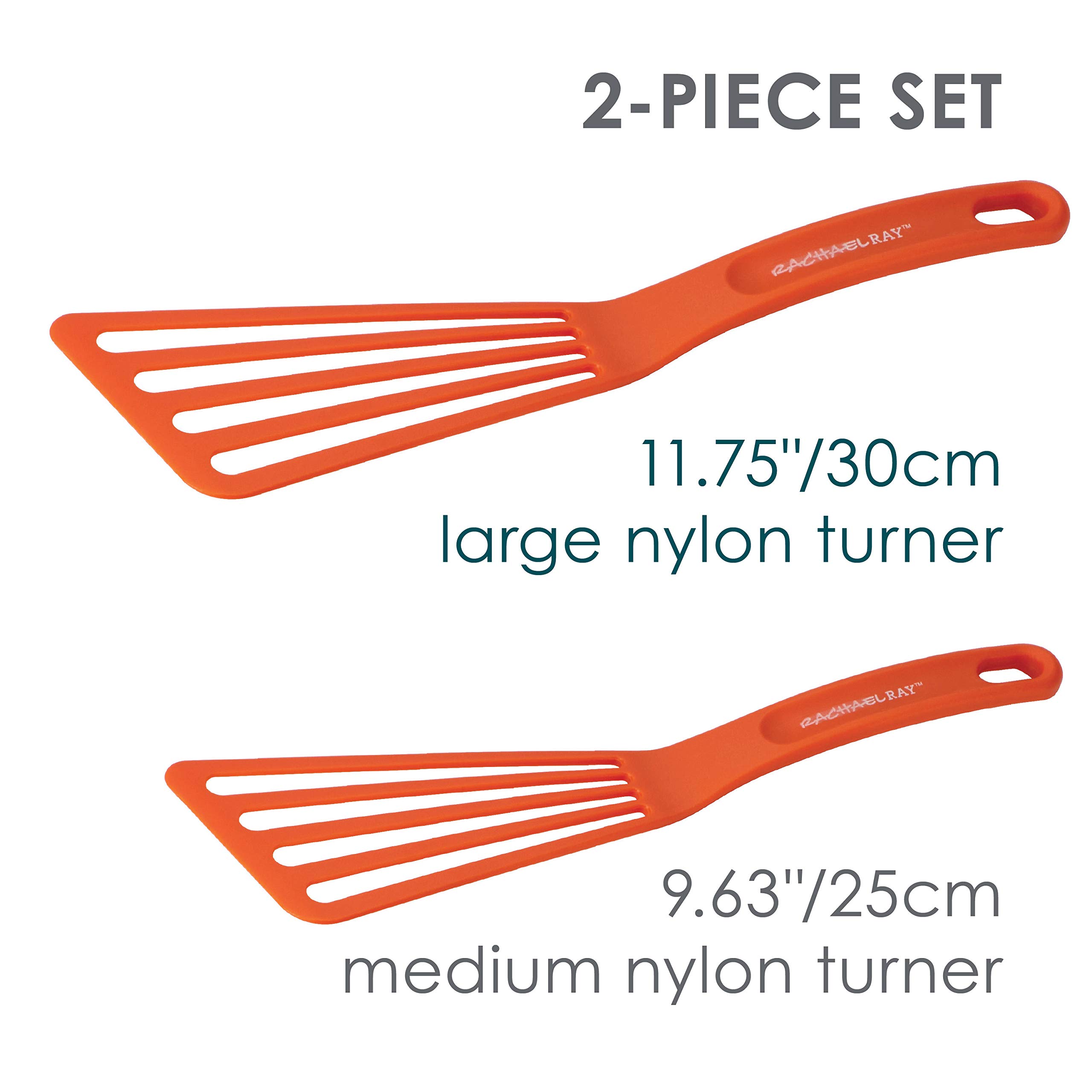 Rachael Ray Cucina Nonstick Bakeware Set - 10-Piece Non-Stick Baking Sheets, Cake Pan, Muffin & Bread Pan in Latte Brown with Red Grips + 2-Piece Red Nylon Cooking Utensils | Perfect for Baking Cookies, Cakes, Bread & More | Ideal for Home Bakers & Professional Kitchens