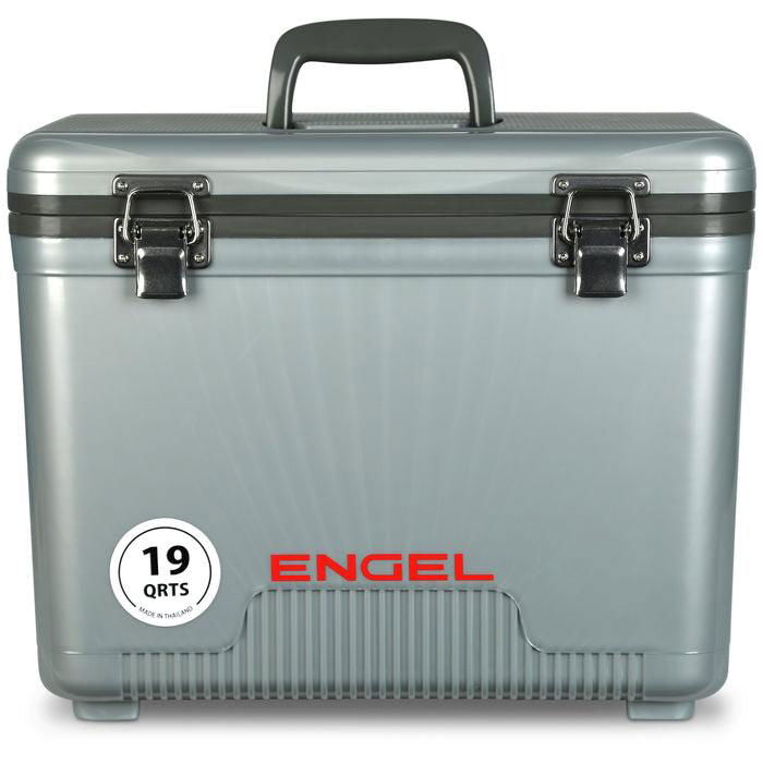 19 Quart Insulated Cooler & Dry Box - Silver | Portable Food & Beverage Storage for Camping, Picnics & Outdoor Adventures