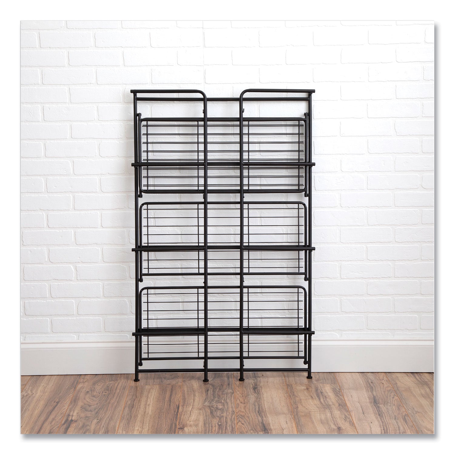 Advantus Black FlipShelf 4-Tier Shelving Unit - 26.5