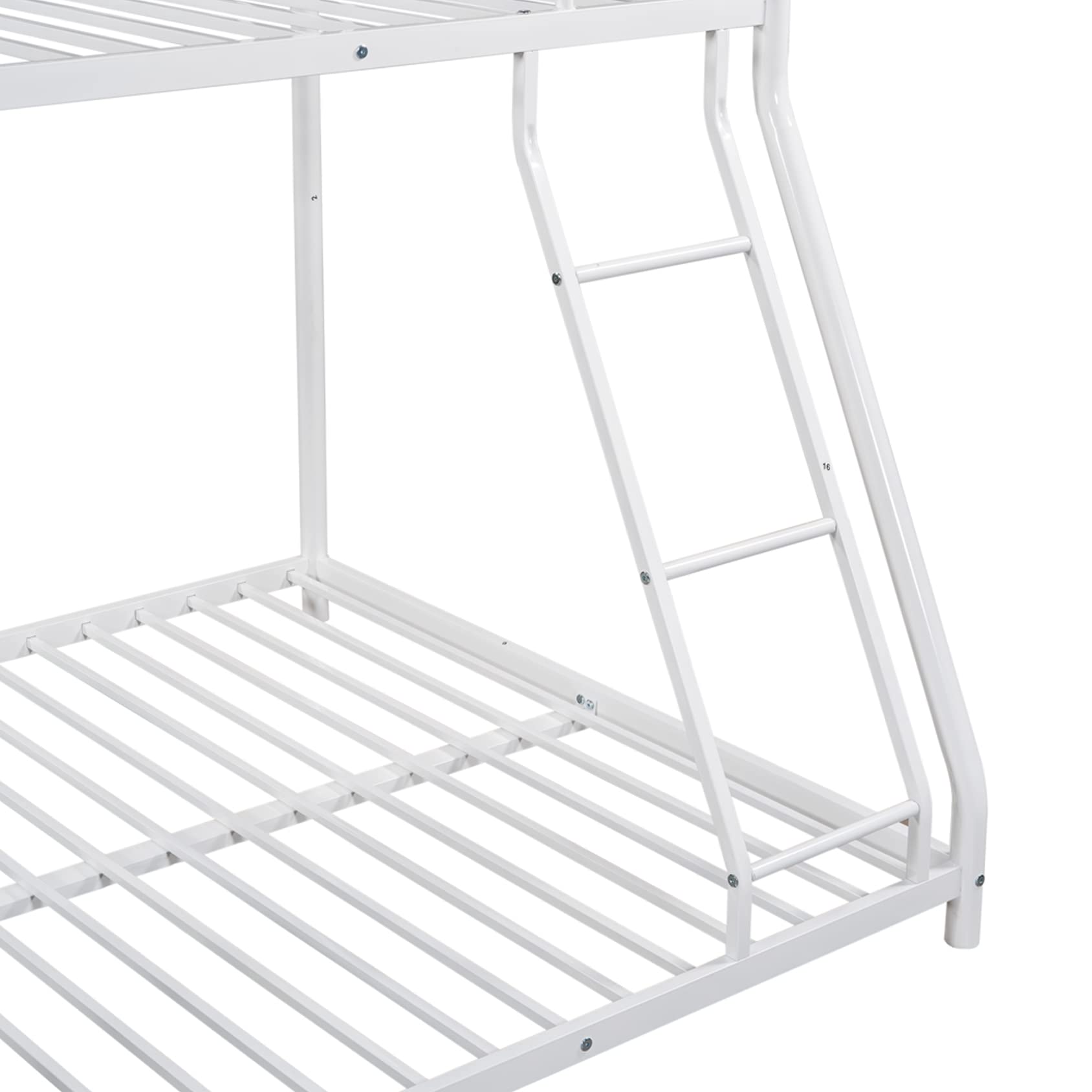 Twin Over Full Bunk Bed with Ladder & Full-Length Guardrail - Sturdy Metal Frame, No Box Spring Needed, Quiet Design - Perfect for Kids' Bedrooms, Guest Rooms & Space-Saving Small Apartments
