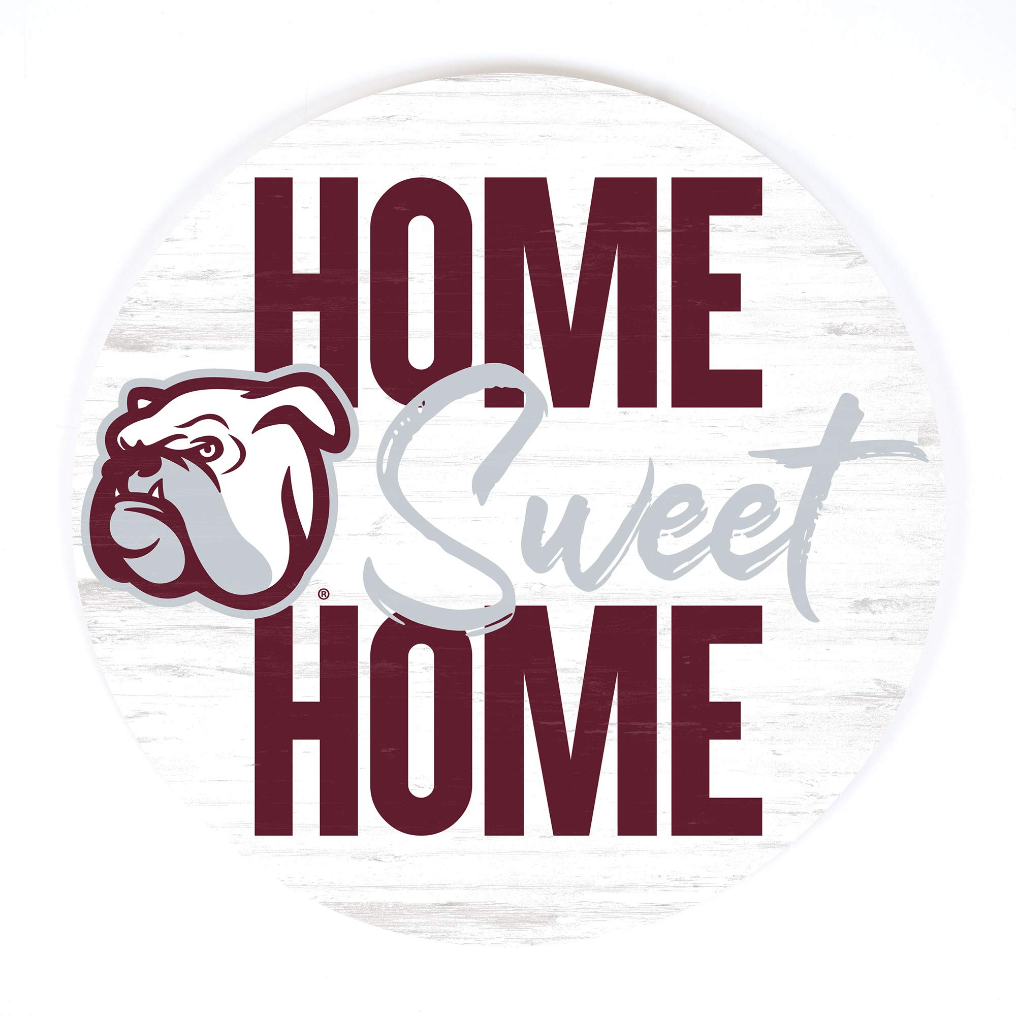 P. Graham Dunn Home Sweet Home Football Mississippi State University NCAA 17x17 Wood Barrel Top Sign - Perfect for Game Day Decor, Man Cave & College Football Fan Gifts