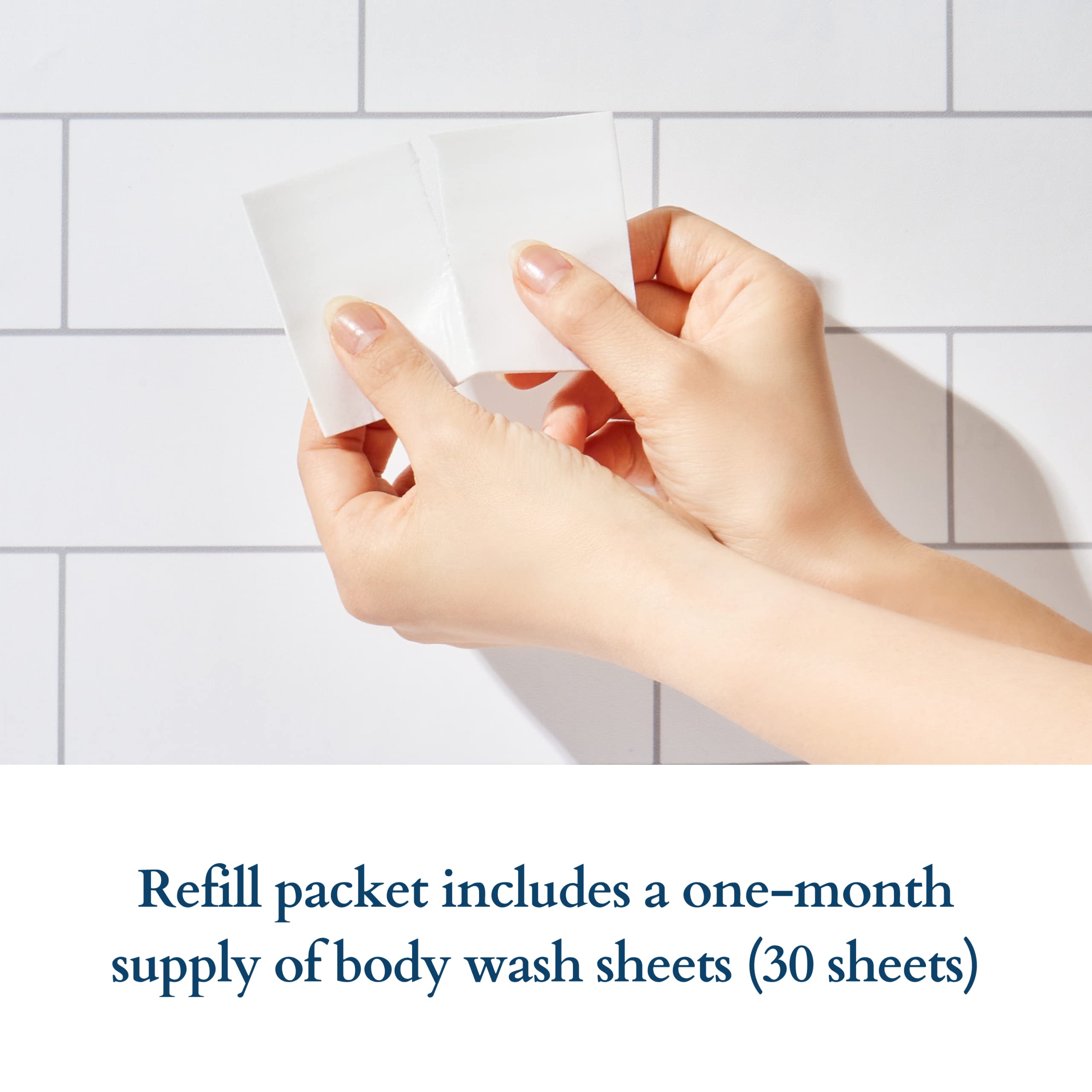 Tidalove Eco-Friendly Body Wash Sheets - 30 Pre-Portioned Sheets (60 Washes) | Zero Waste, Vegan, Paraben & SLS Free, Cruelty-Free | Travel, Camping & Gym Essential | Sustainable Shower Alternative