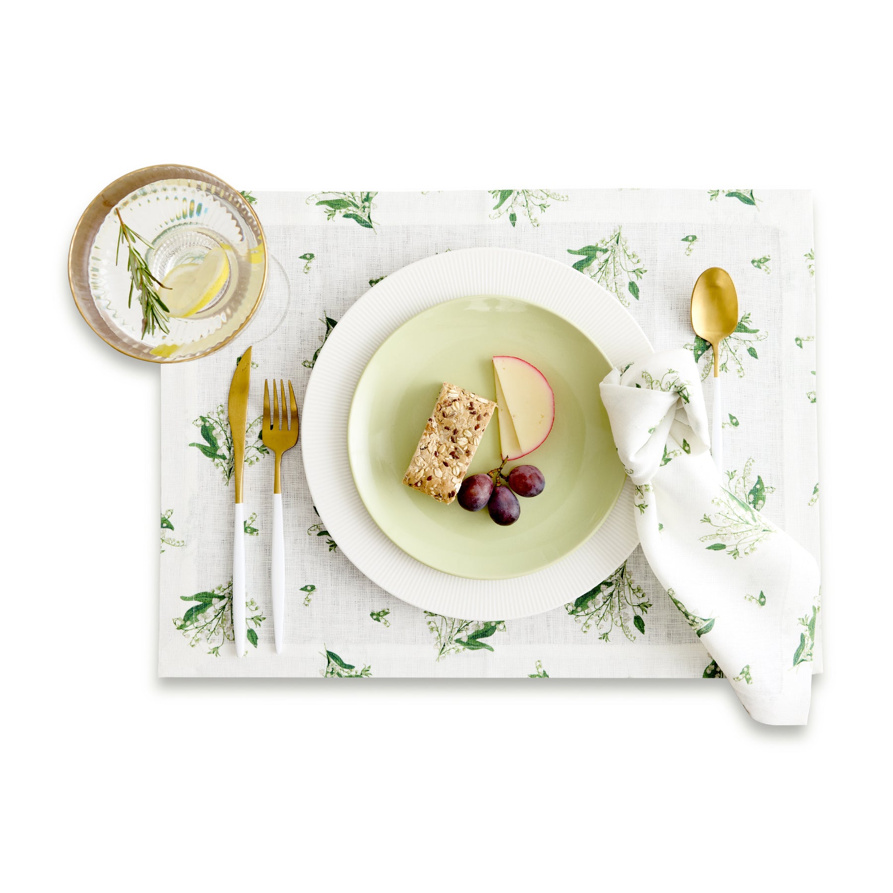 Elegant Lily of the Valley Placemats Set of 4 - Waterproof & Washable Table Mats for Dining, Kitchen, or Party Decor