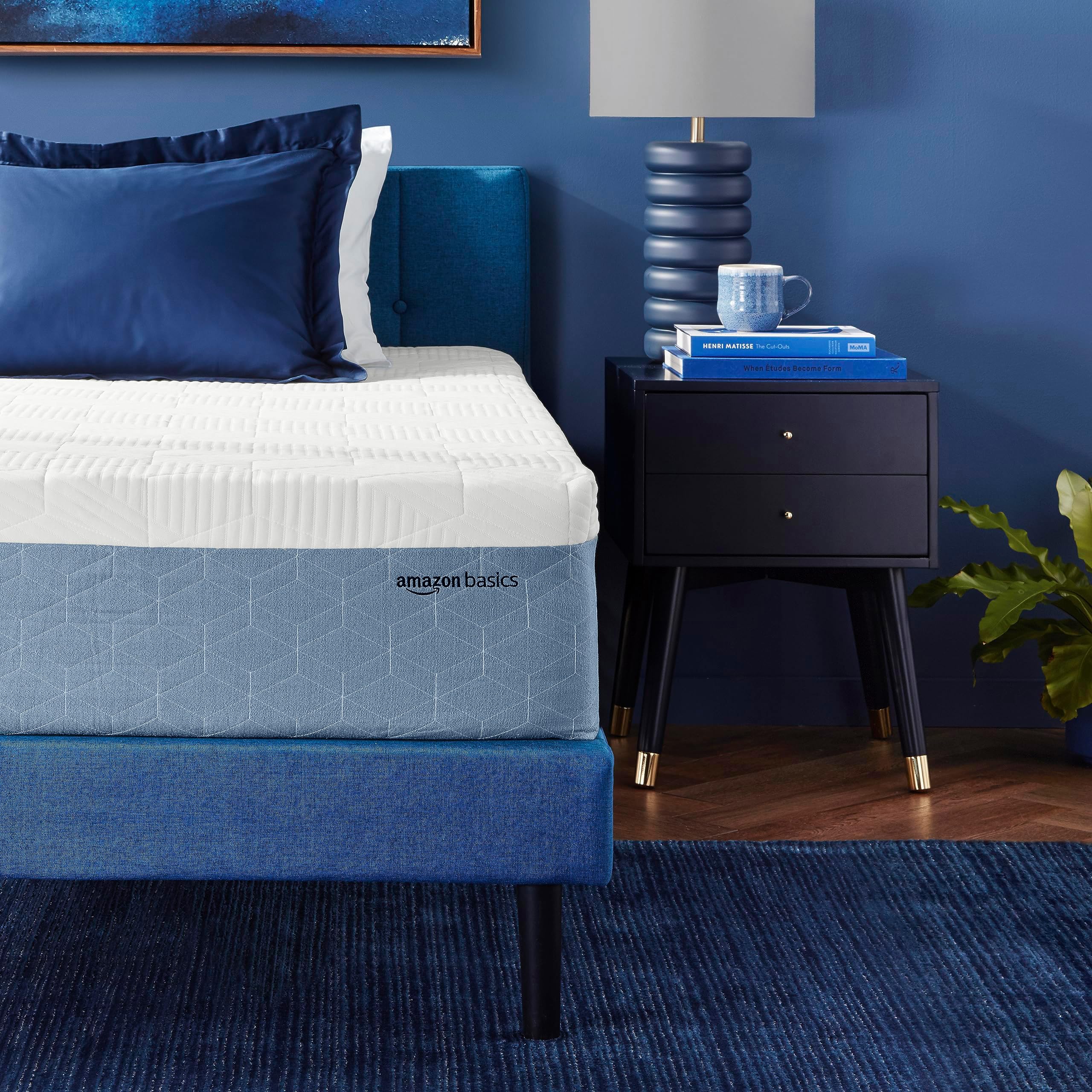 Amazon Basics Gel Memory Foam Mattress - Medium Firm Twin Size, Cooling Technology, CertiPUR-US Certified, 75
