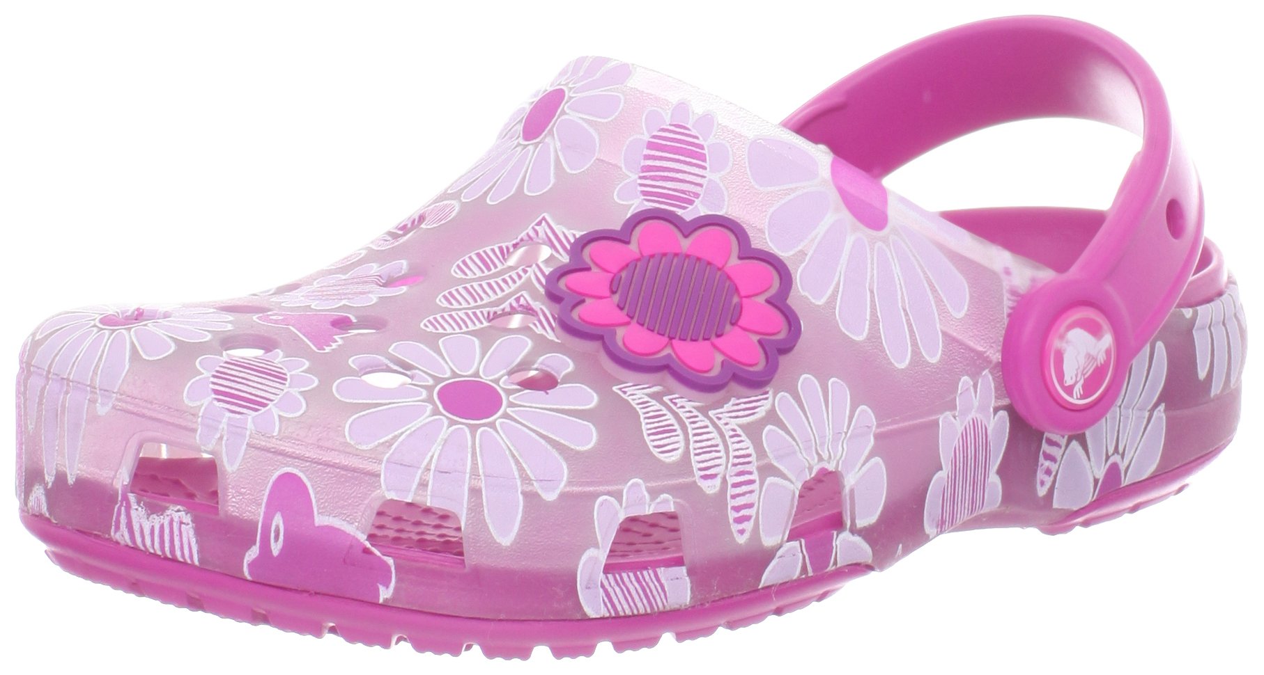 Crocs Girls' Chameleons Floral Clog | Water-Resistant Slip-On Shoes for Kids | Perfect for Playtime, Beach & Pool Days