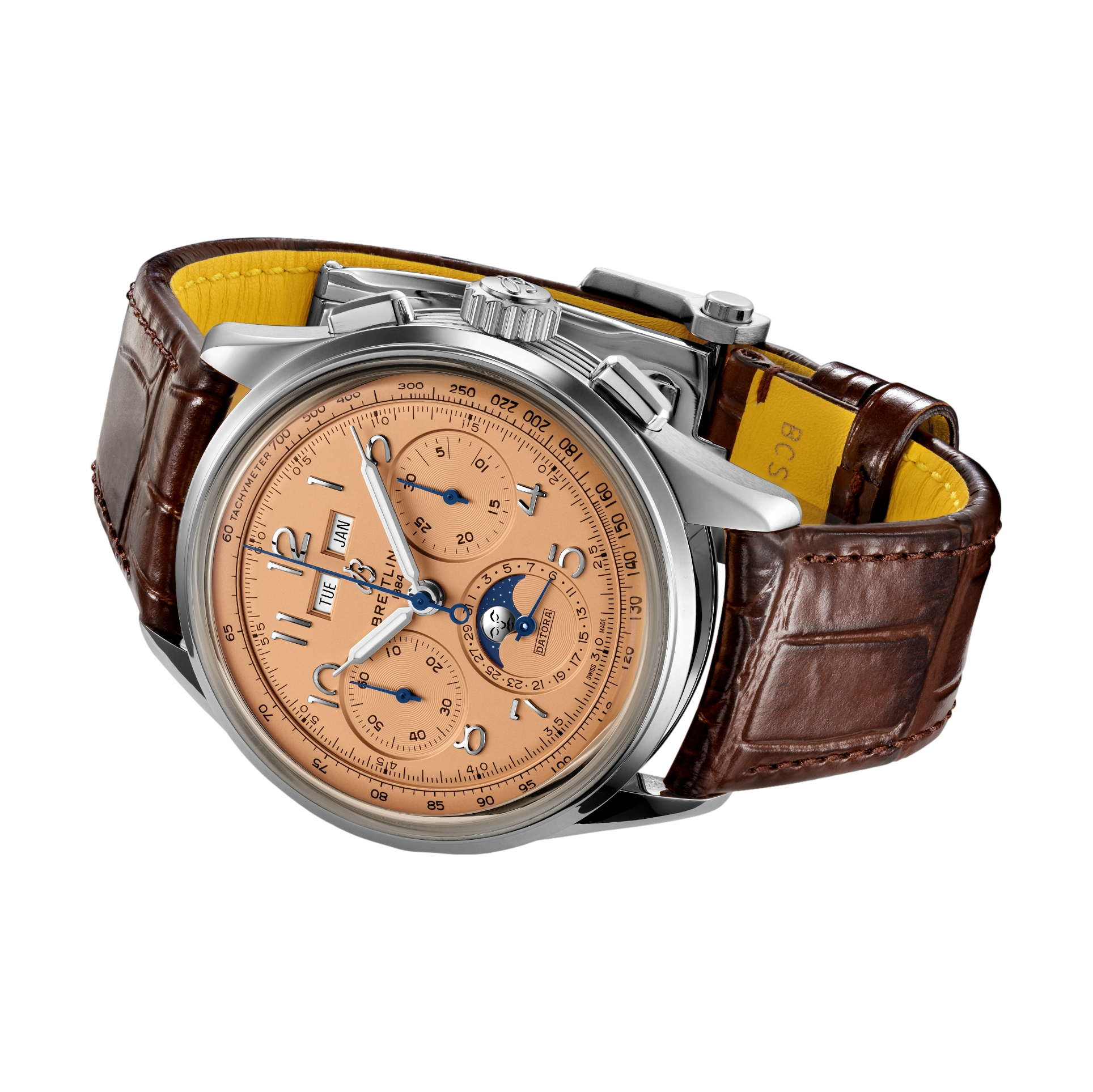 Premier B25 Datora 42mm Copper Men's Watch with Genuine Leather Strap - Perfect for Business, Formal Events & Everyday Wear