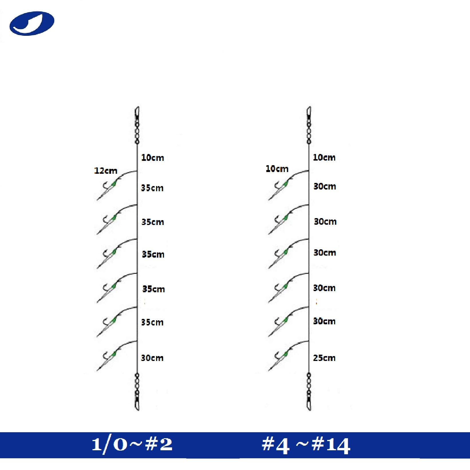 OCEAN CAT 10 Pack Green Feather Fishing Rigs with 6 Glow Hooks & Beads - High Carbon Steel Hooks for Freshwater & Saltwater Fishing Lures - Perfect for Bass, Trout, and Saltwater Game Fish