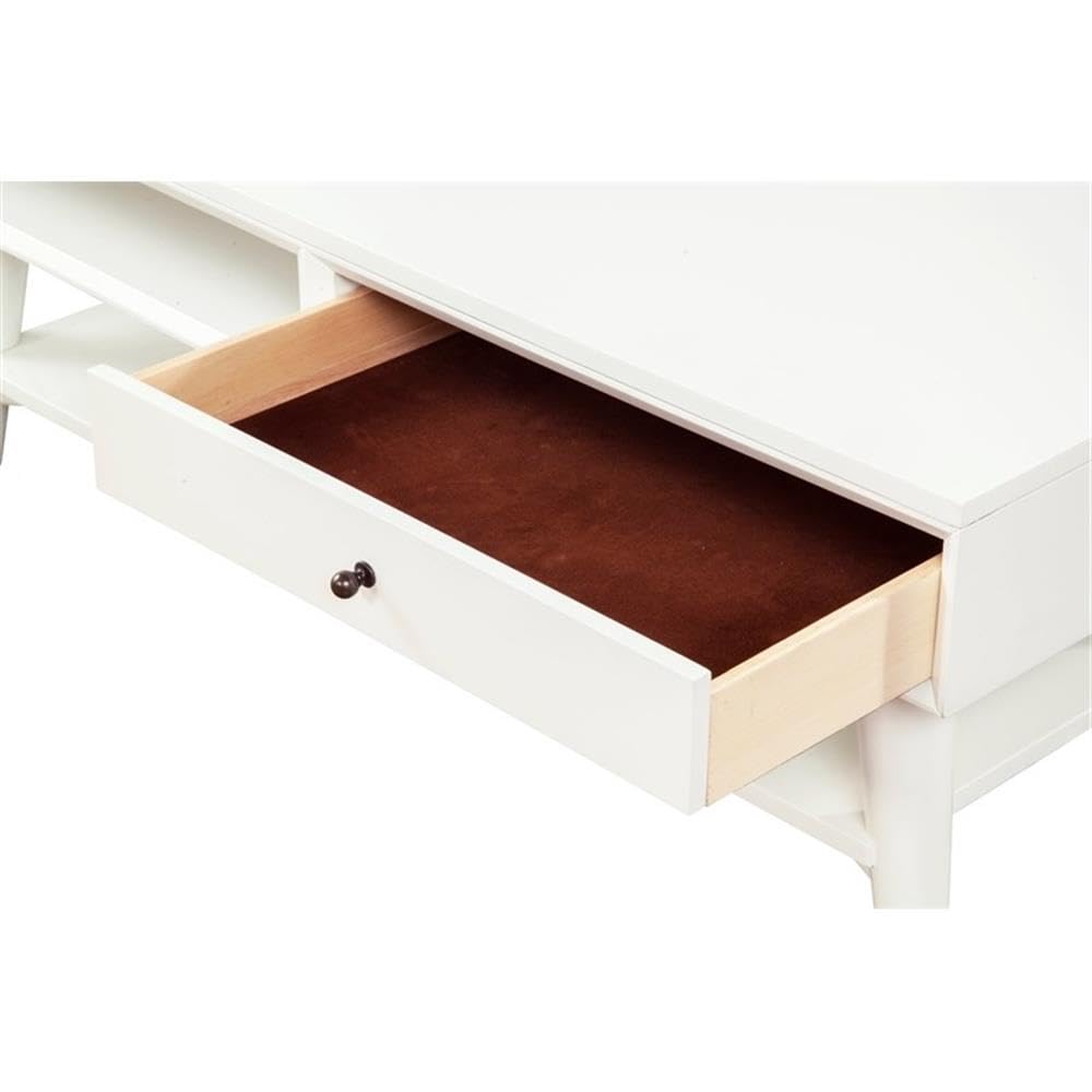 Alpine Flynn White Coffee Table - Modern Living Room Furniture for Small Spaces, Home Decor, and Apartment Essentials